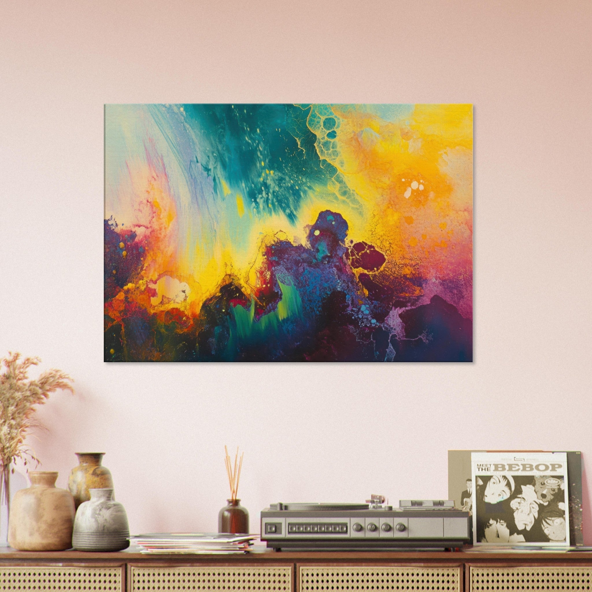 Canvas Landscape - Spectral Dissonance Razor - sharp angular forms 3 - Shop Ai Art WebShop - Digital Art online Store