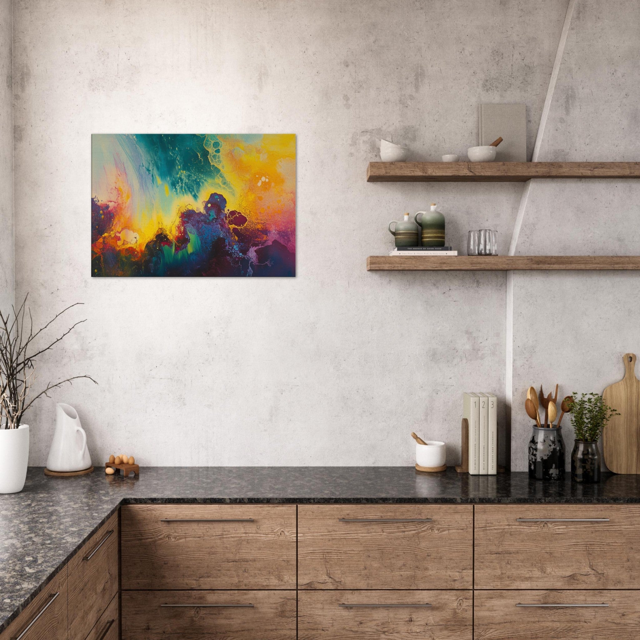 Canvas Landscape - Spectral Dissonance Razor - sharp angular forms 3 - Shop Ai Art WebShop - Digital Art online Store