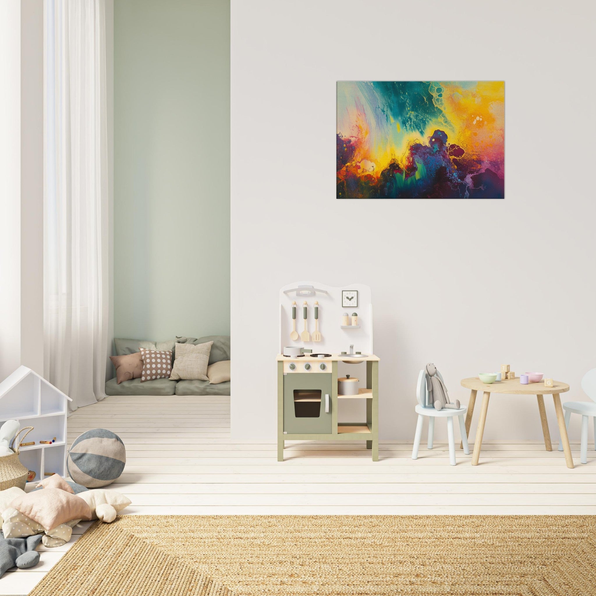Canvas Landscape - Spectral Dissonance Razor - sharp angular forms 3 - Shop Ai Art WebShop - Digital Art online Store