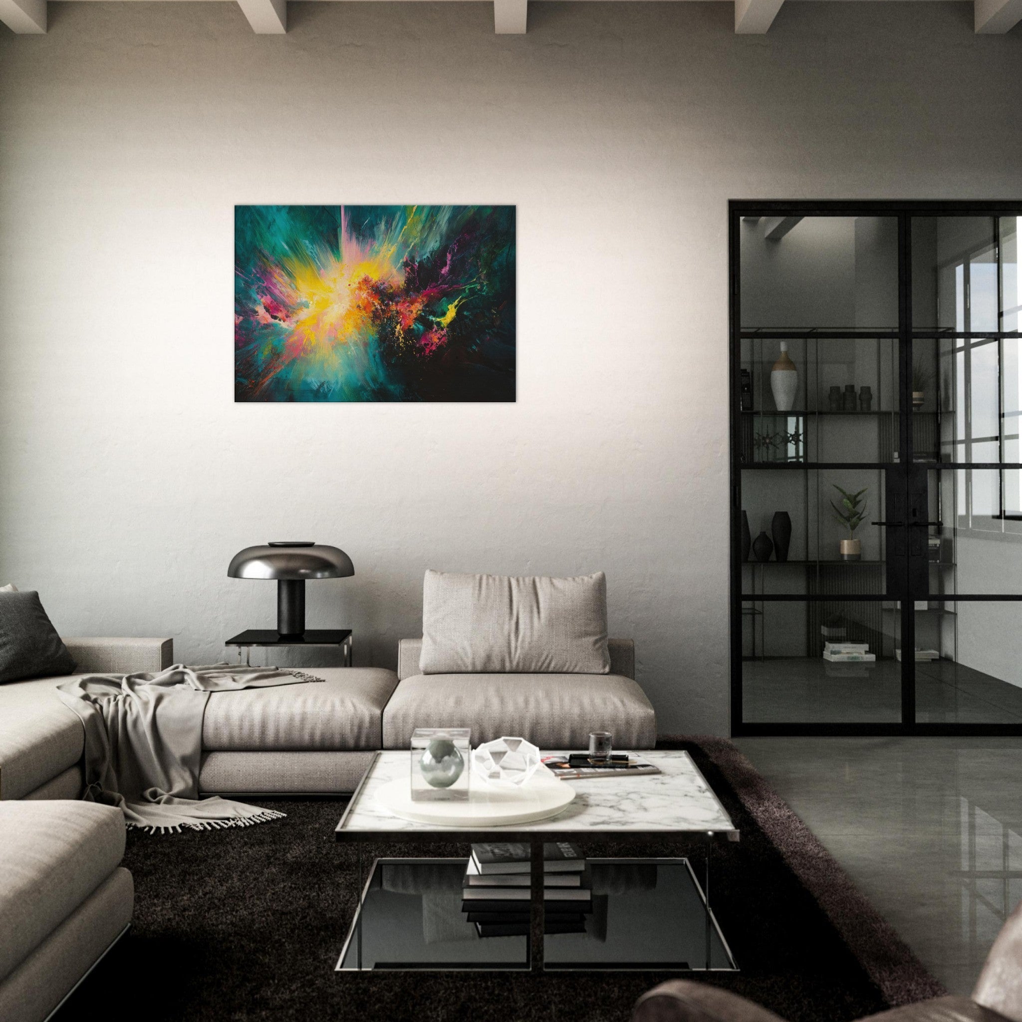 Canvas Landscape - Spectral Dissonance Razor - sharp angular forms - Shop Ai Art WebShop - Digital Art online Store