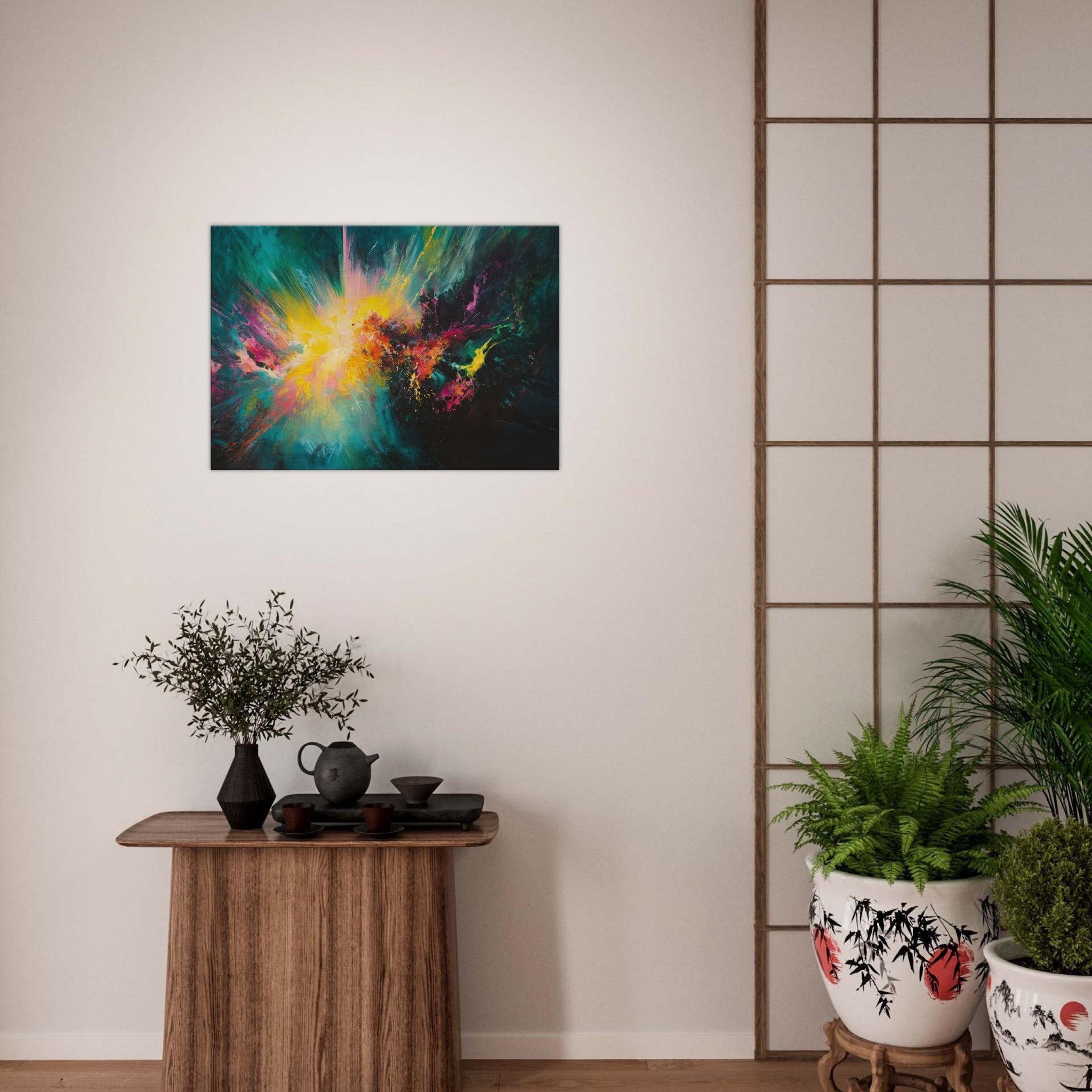 Canvas Landscape - Spectral Dissonance Razor - sharp angular forms - Shop Ai Art WebShop - Digital Art online Store