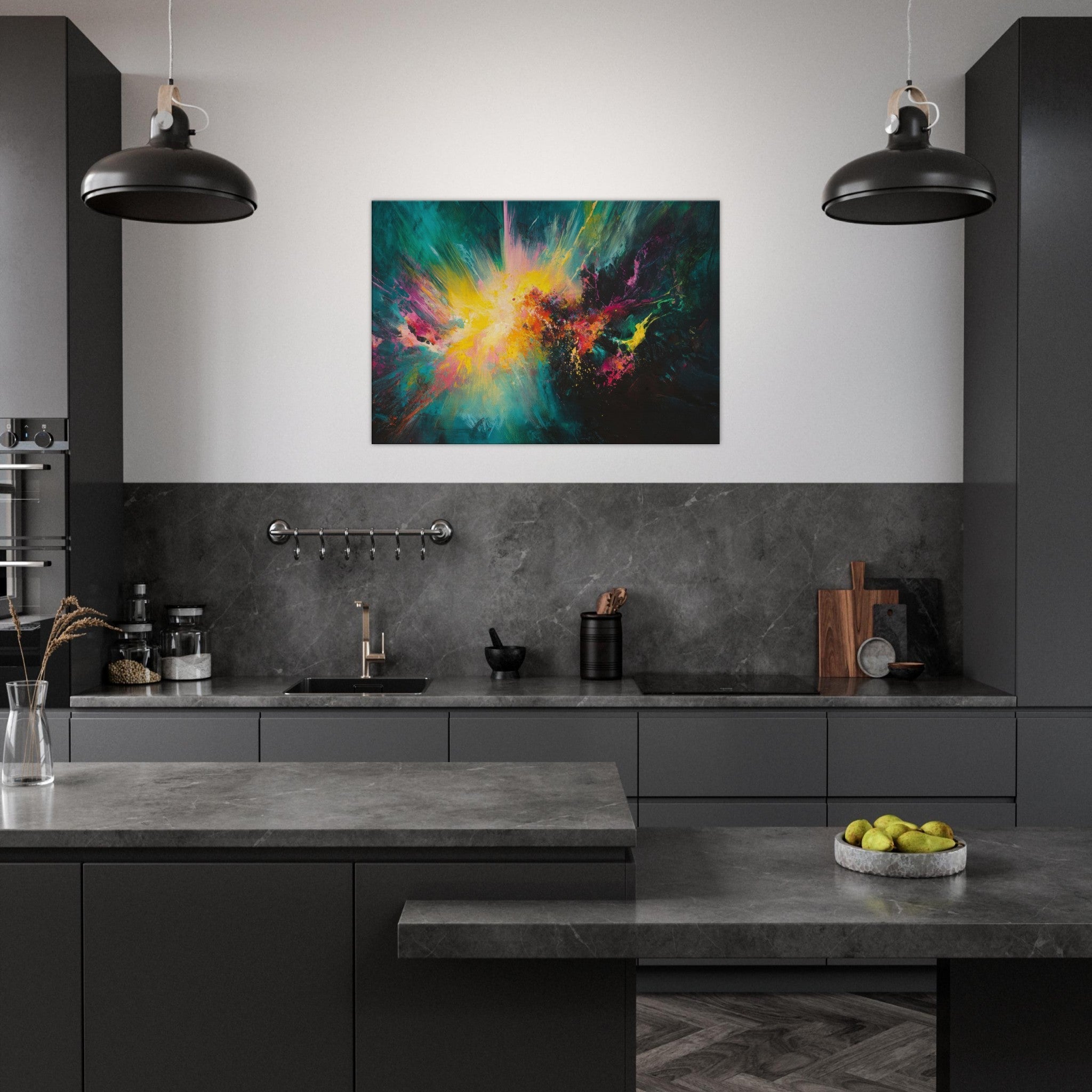 Canvas Landscape - Spectral Dissonance Razor - sharp angular forms - Shop Ai Art WebShop - Digital Art online Store