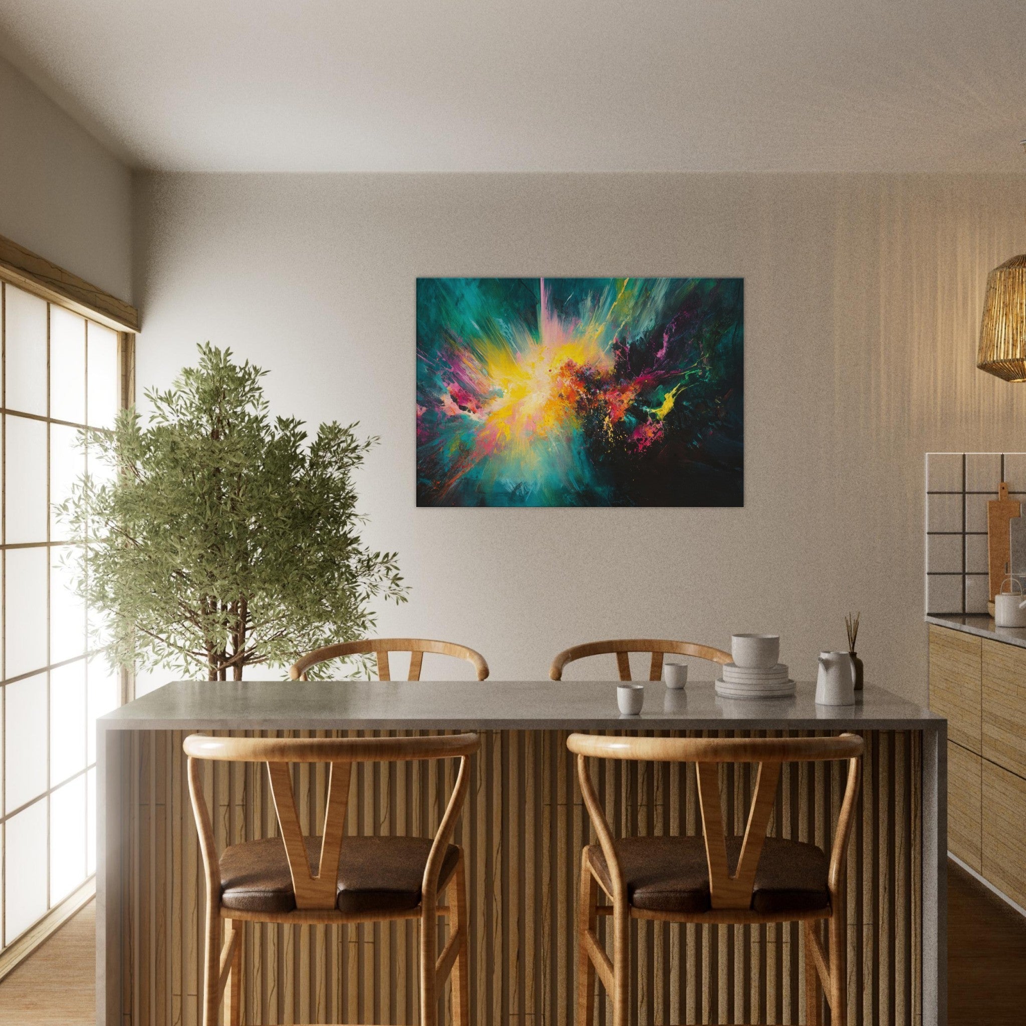 Canvas Landscape - Spectral Dissonance Razor - sharp angular forms - Shop Ai Art WebShop - Digital Art online Store