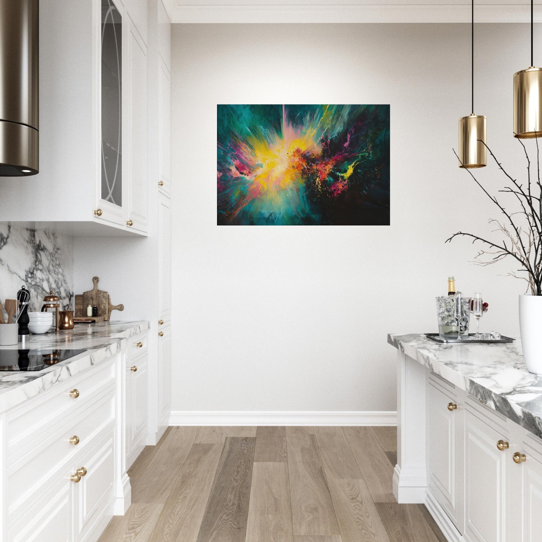 Canvas Landscape - Spectral Dissonance Razor - sharp angular forms - Shop Ai Art WebShop - Digital Art online Store