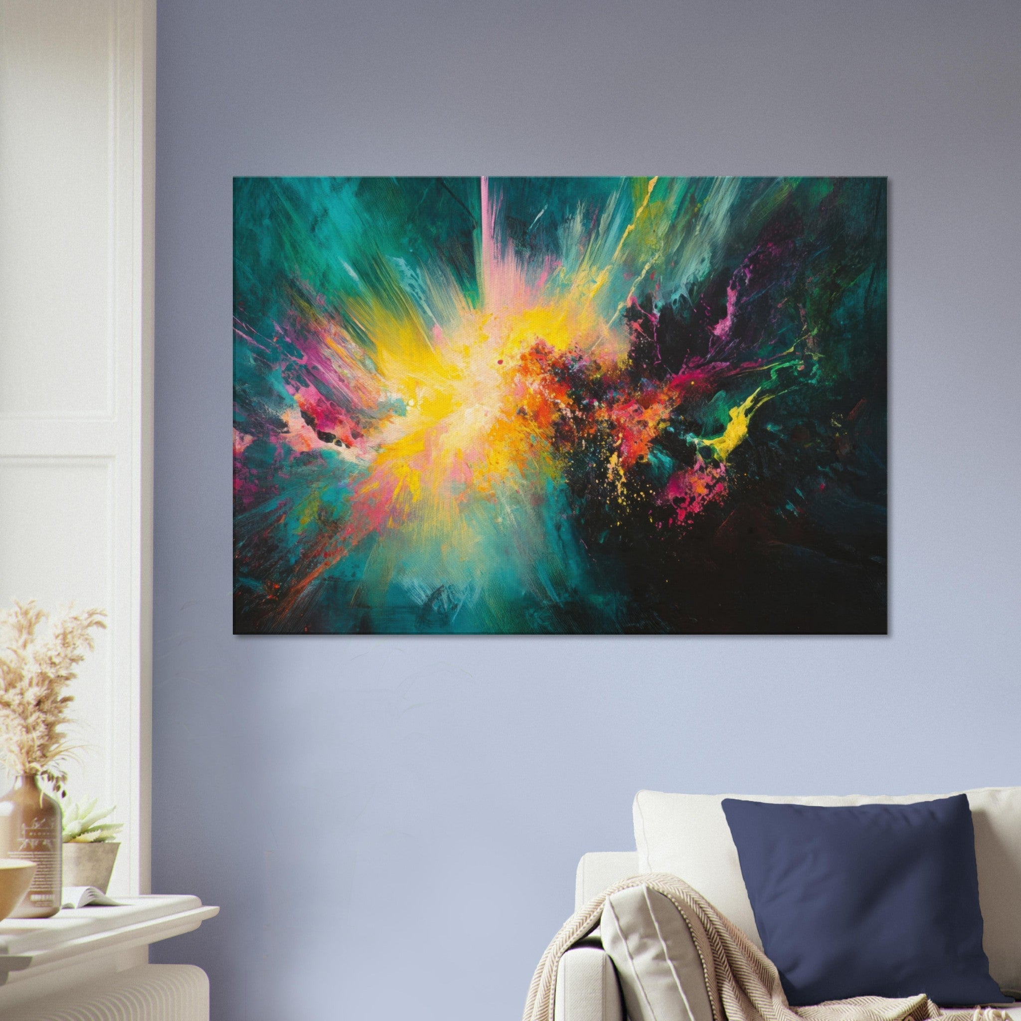 Canvas Landscape - Spectral Dissonance Razor - sharp angular forms - Shop Ai Art WebShop - Digital Art online Store