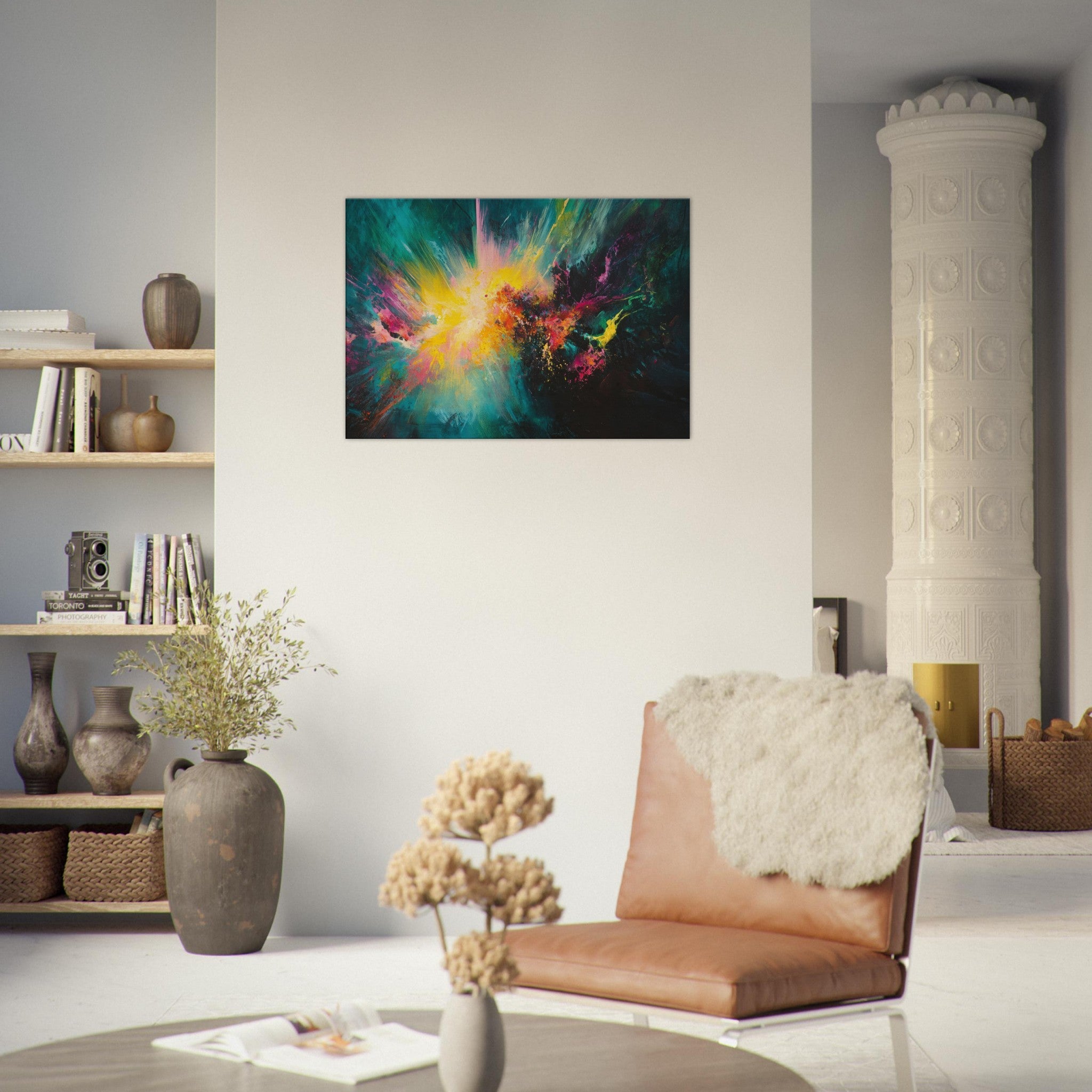Canvas Landscape - Spectral Dissonance Razor - sharp angular forms - Shop Ai Art WebShop - Digital Art online Store