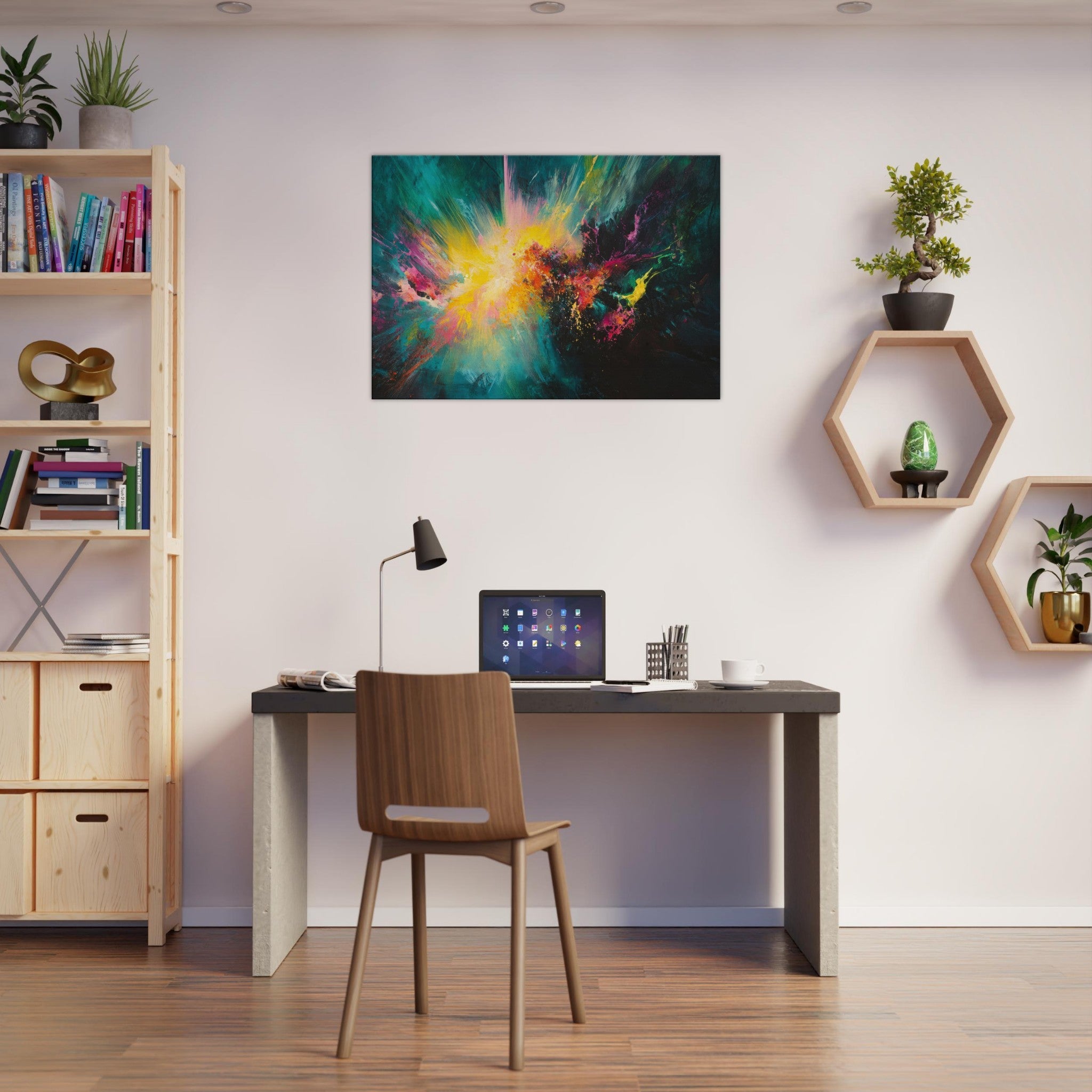 Canvas Landscape - Spectral Dissonance Razor - sharp angular forms - Shop Ai Art WebShop - Digital Art online Store