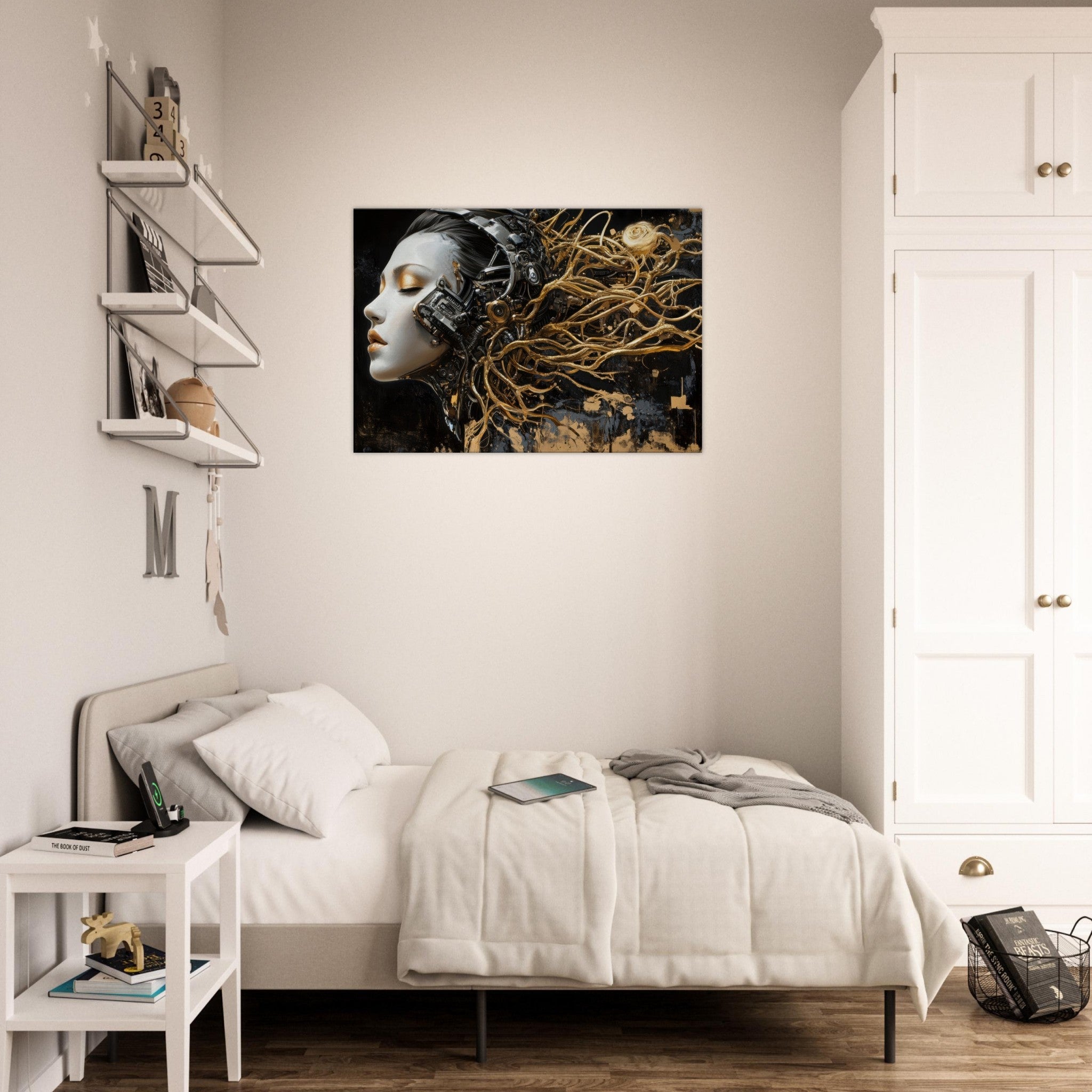 Canvas Landscape - Surrealist Hybrid Queen on a Biomechanical Thrown 5 - Shop Ai Art WebShop - Digital Art online Store