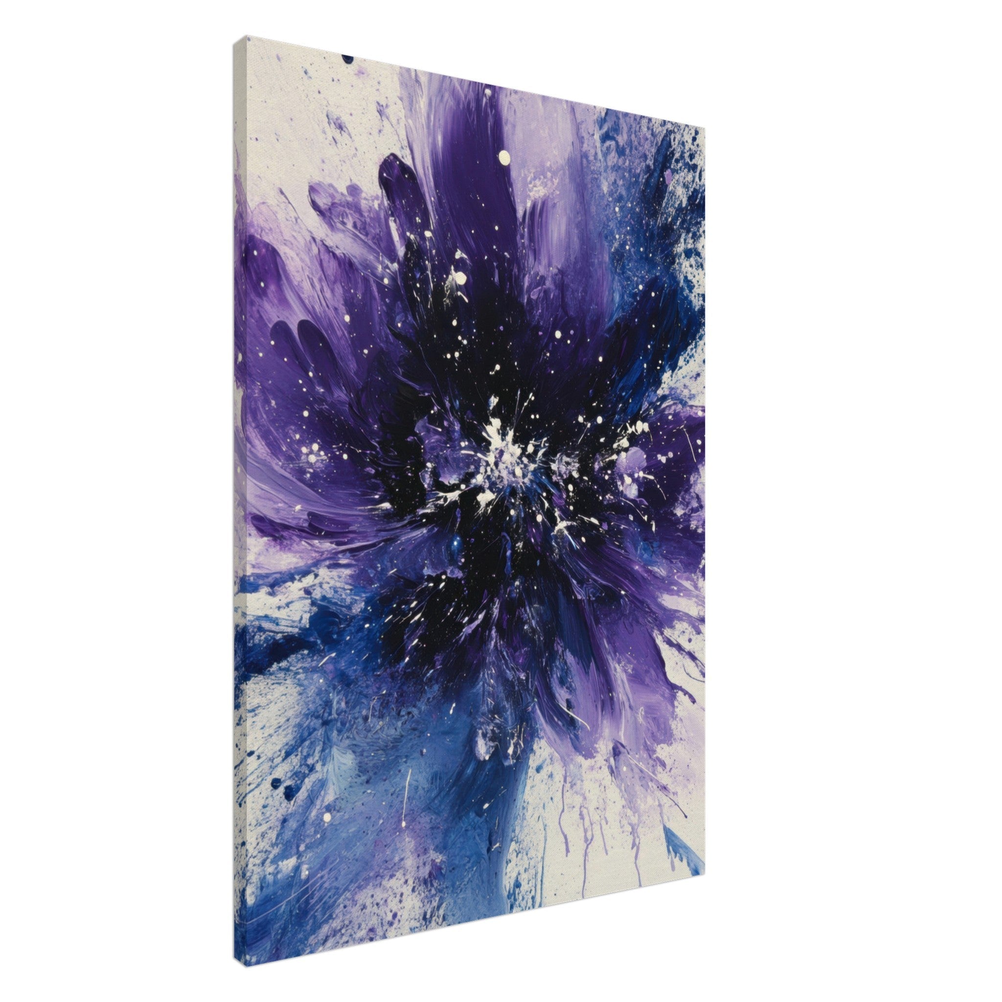 Canvas Portrait - Cosmic Bloom An abstract explosion of deep purple - Shop Ai Art WebShop - Digital Art online Store