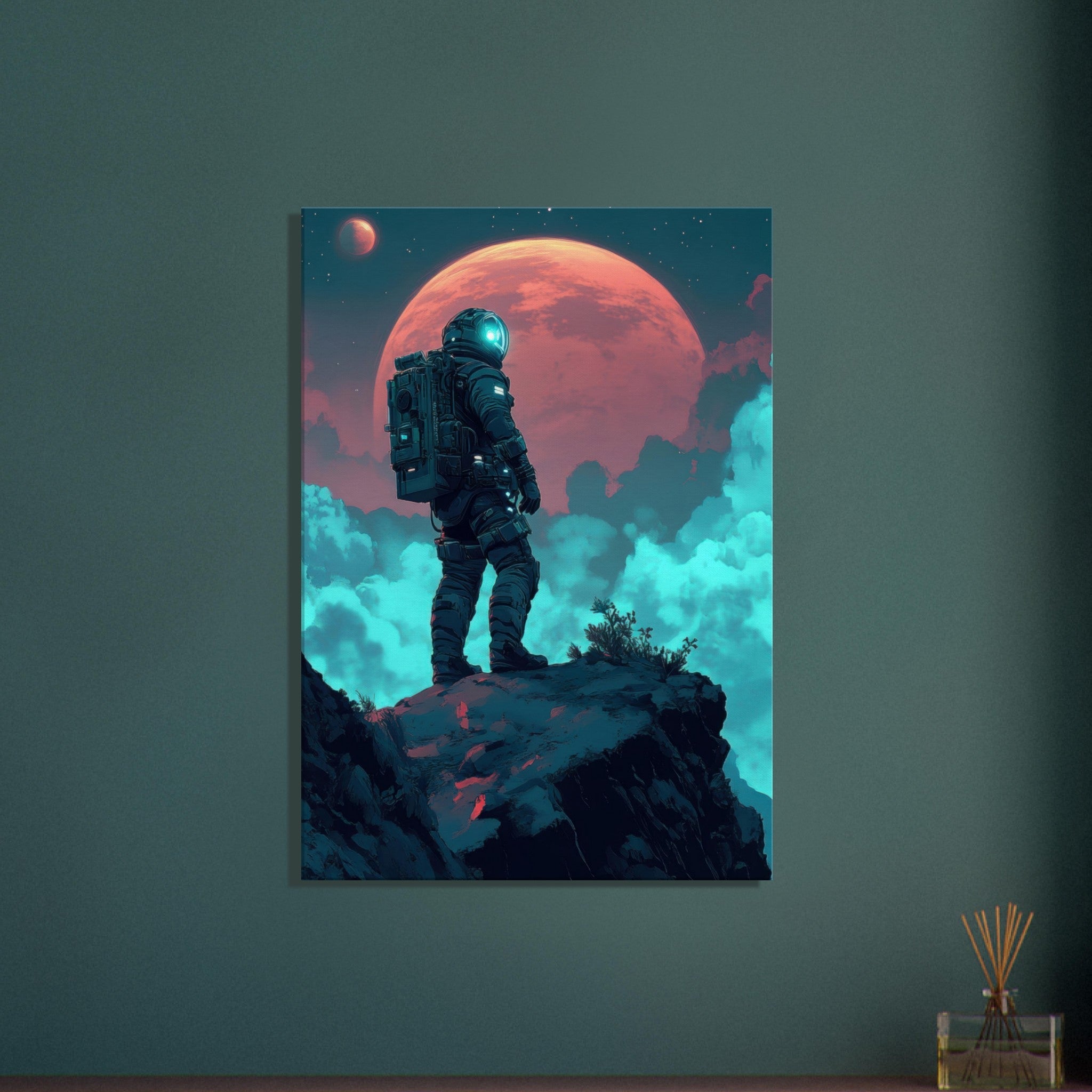 Canvas Portrait - Galactic Explorer in Alien Desert A lone strong 3 - Shop Ai Art WebShop - Digital Art online Store