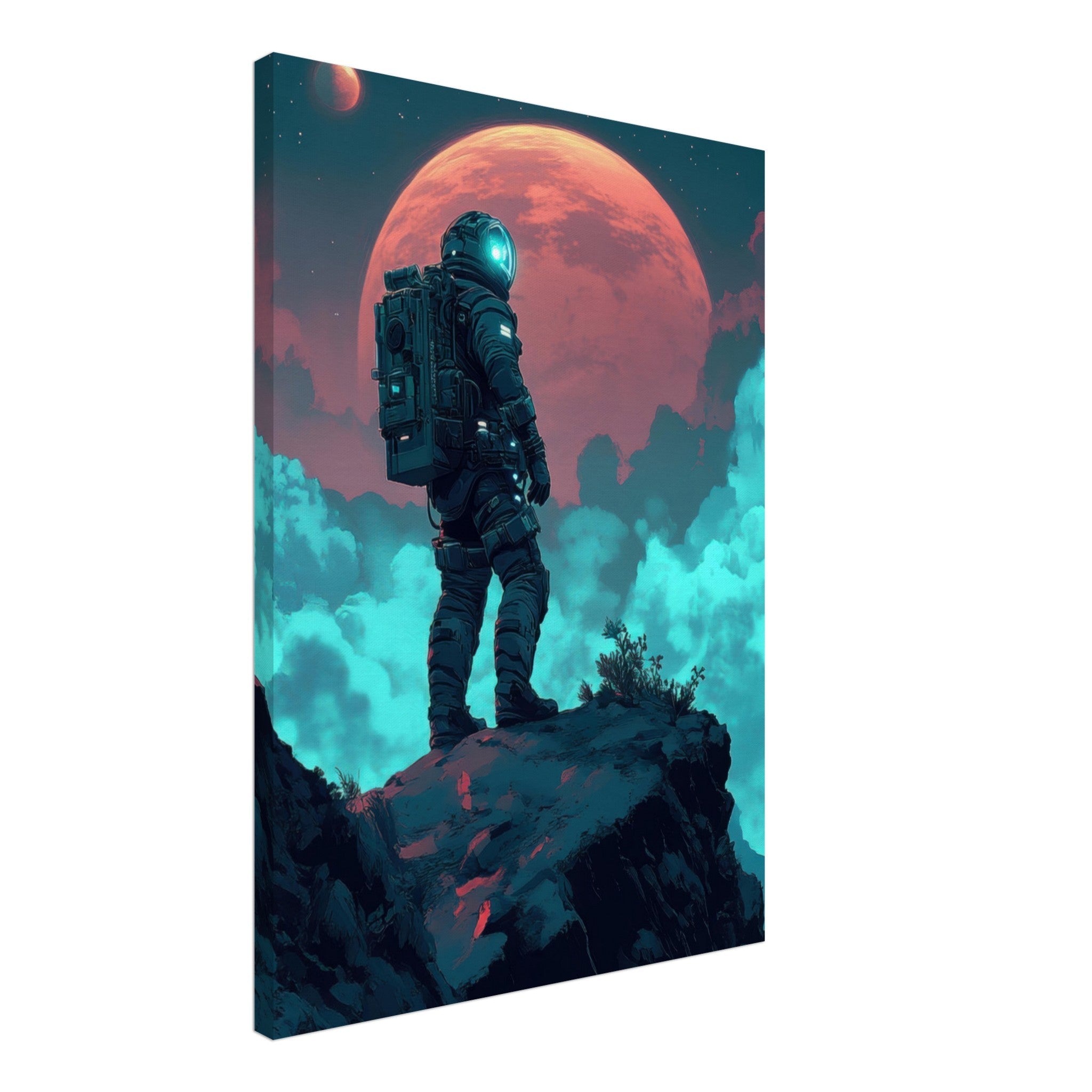 Canvas Portrait - Galactic Explorer in Alien Desert A lone strong 3 - Shop Ai Art WebShop - Digital Art online Store