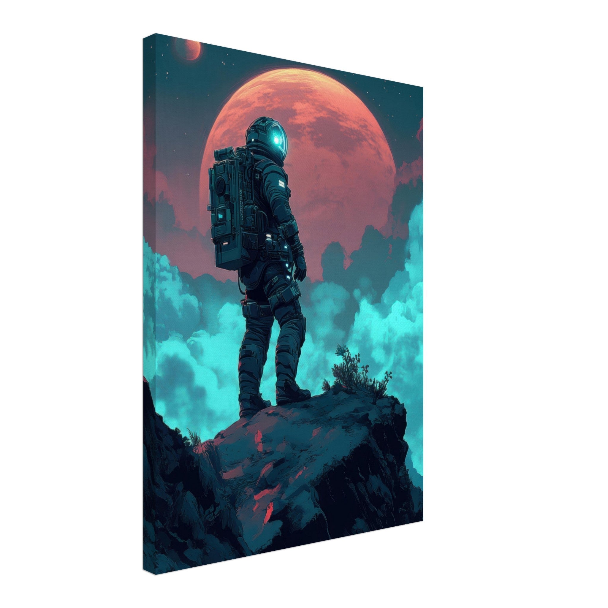 Canvas Portrait - Galactic Explorer in Alien Desert A lone strong 3 - Shop Ai Art WebShop - Digital Art online Store