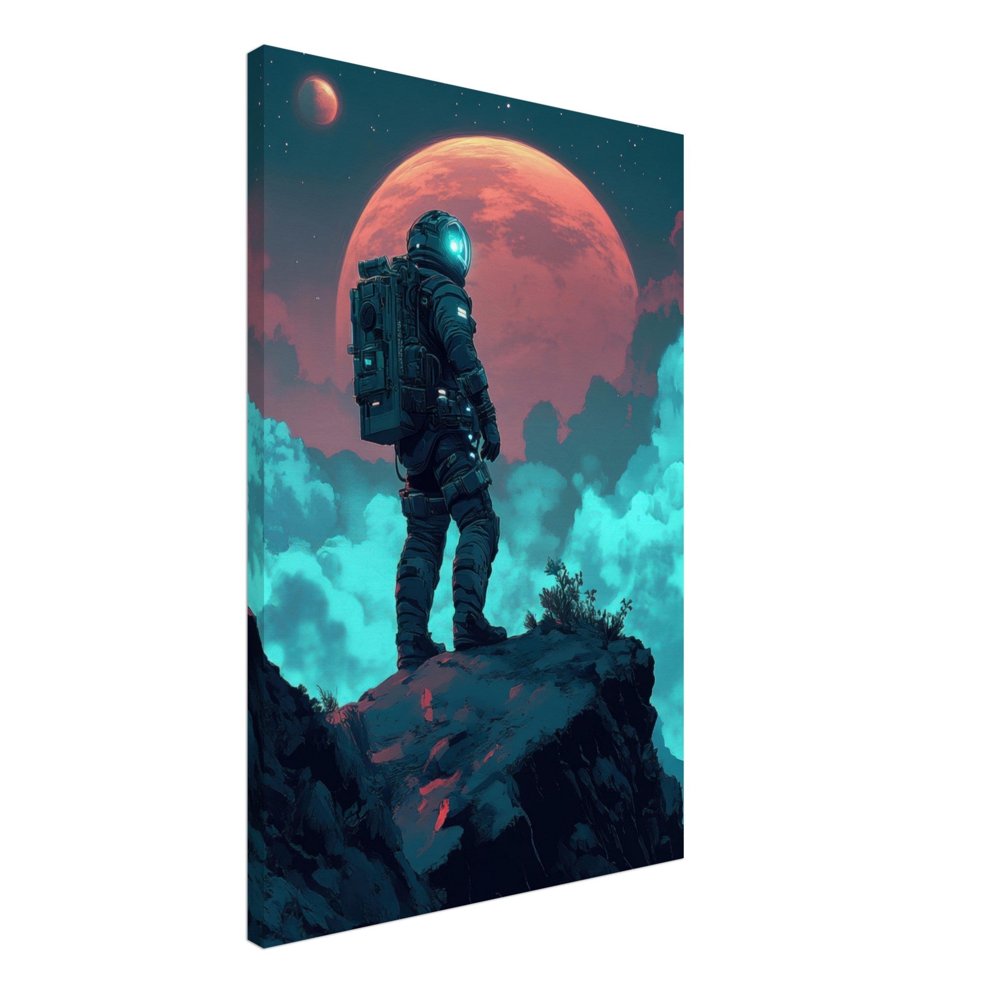 Canvas Portrait - Galactic Explorer in Alien Desert A lone strong 3 - Shop Ai Art WebShop - Digital Art online Store