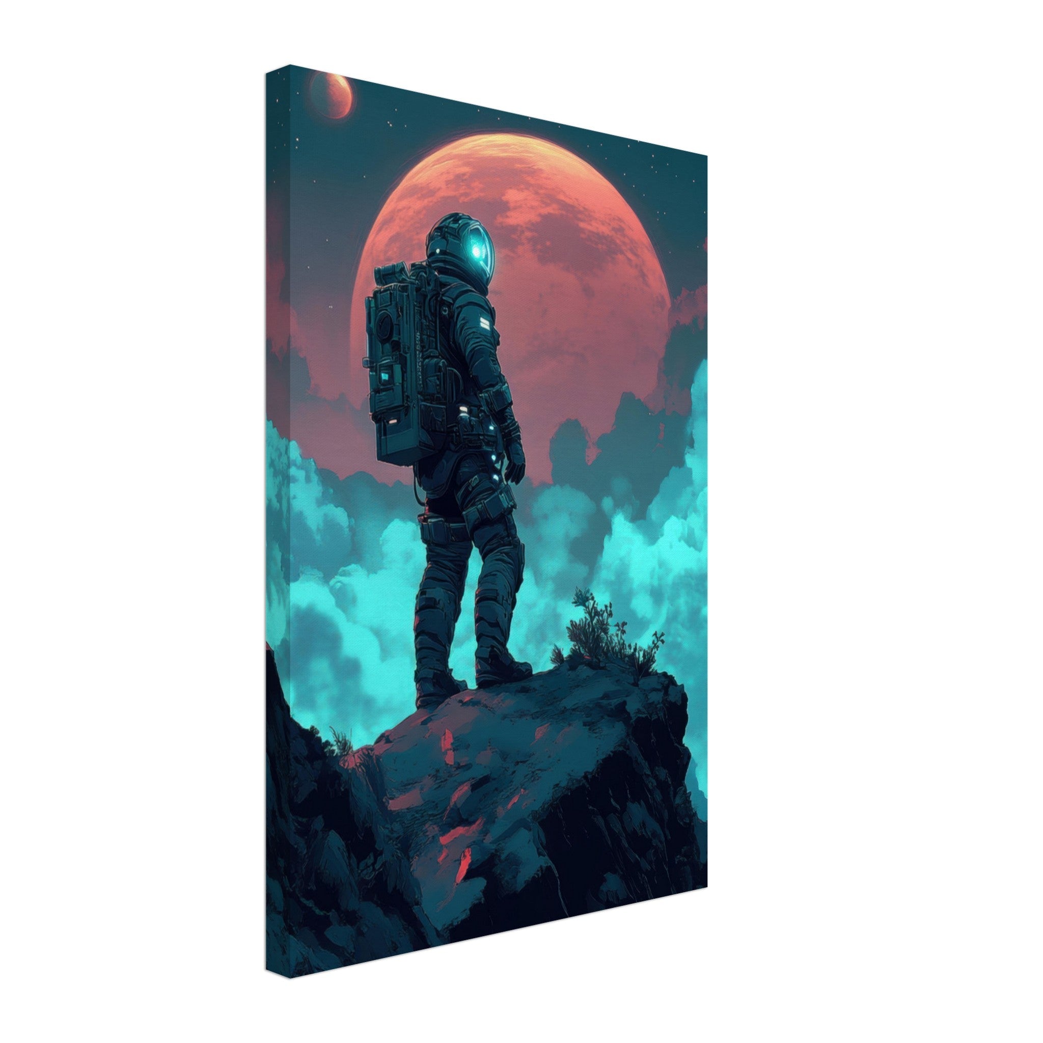 Canvas Portrait - Galactic Explorer in Alien Desert A lone strong 3 - Shop Ai Art WebShop - Digital Art online Store