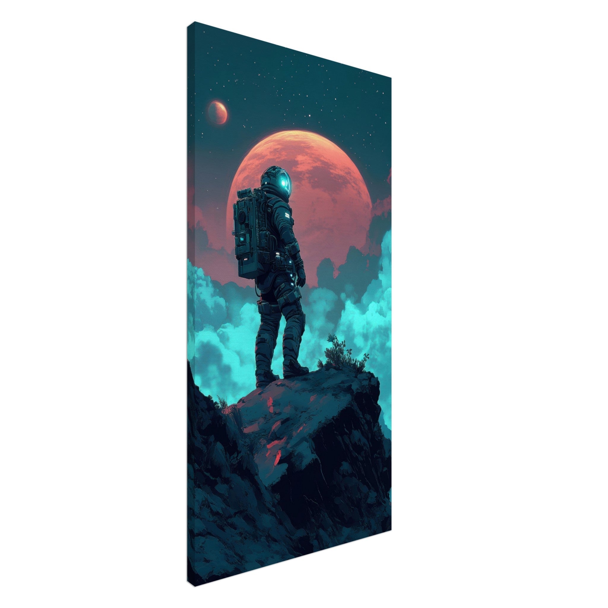 Canvas Portrait - Galactic Explorer in Alien Desert A lone strong 3 - Shop Ai Art WebShop - Digital Art online Store