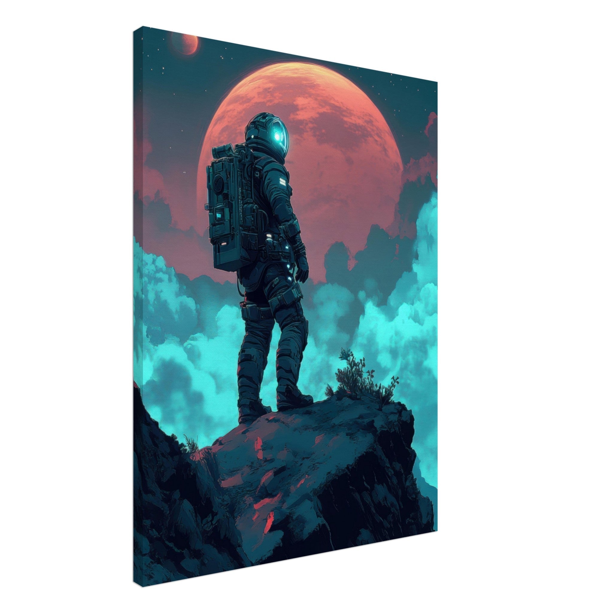 Canvas Portrait - Galactic Explorer in Alien Desert A lone strong 3 - Shop Ai Art WebShop - Digital Art online Store