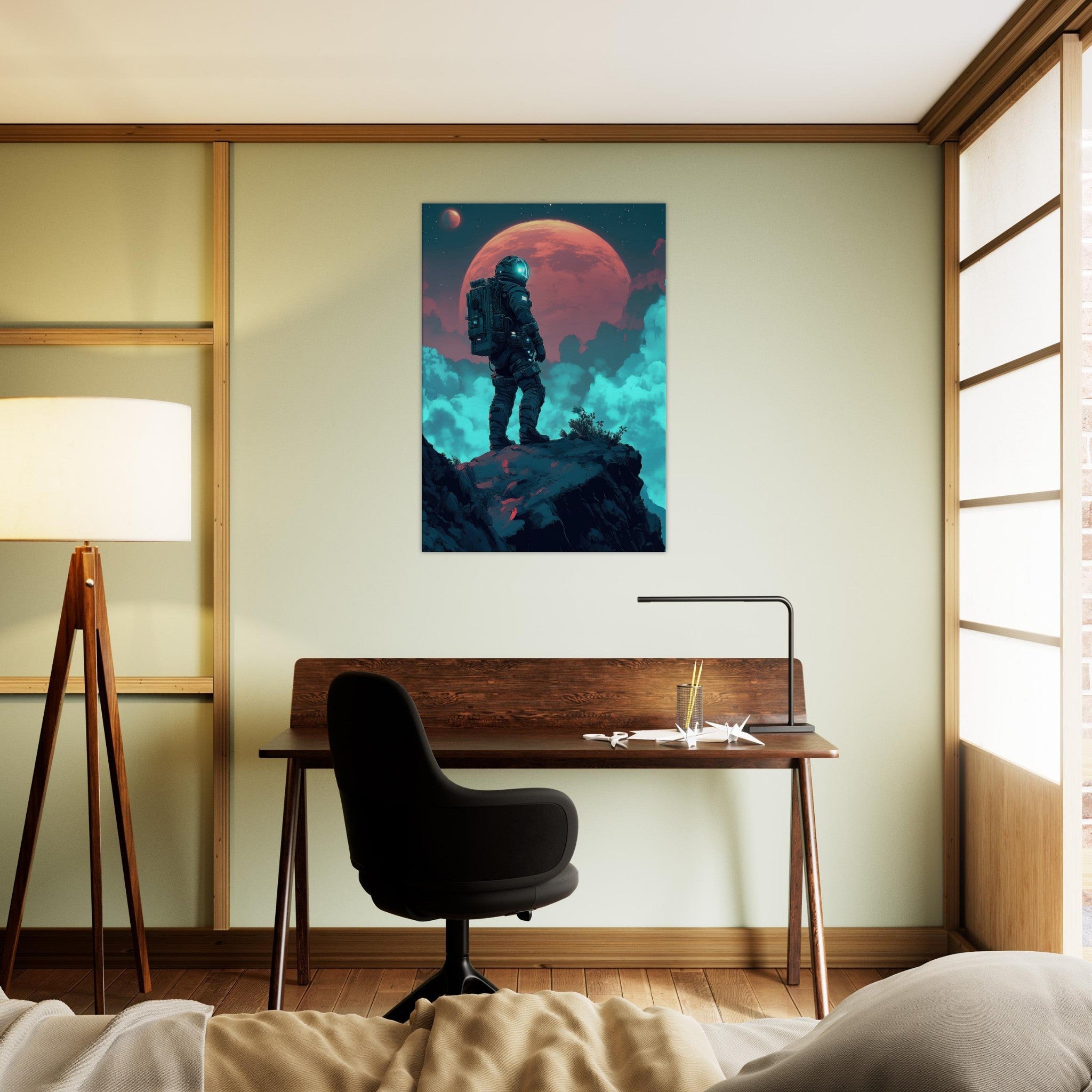 Canvas Portrait - Galactic Explorer in Alien Desert A lone strong 3 - Shop Ai Art WebShop - Digital Art online Store
