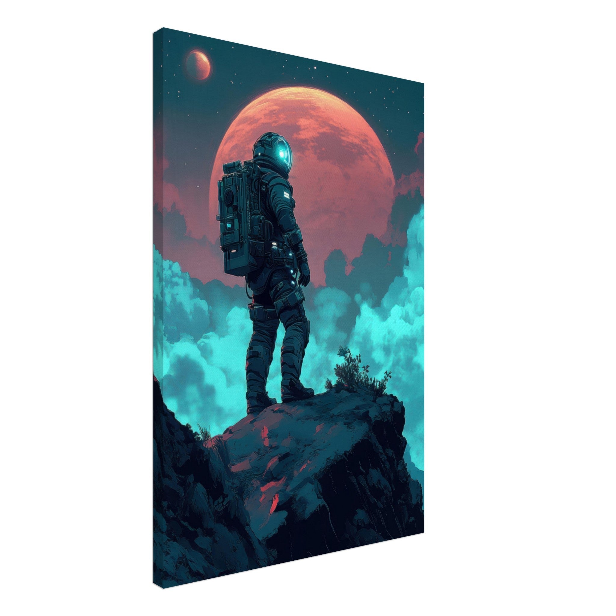Canvas Portrait - Galactic Explorer in Alien Desert A lone strong 3 - Shop Ai Art WebShop - Digital Art online Store