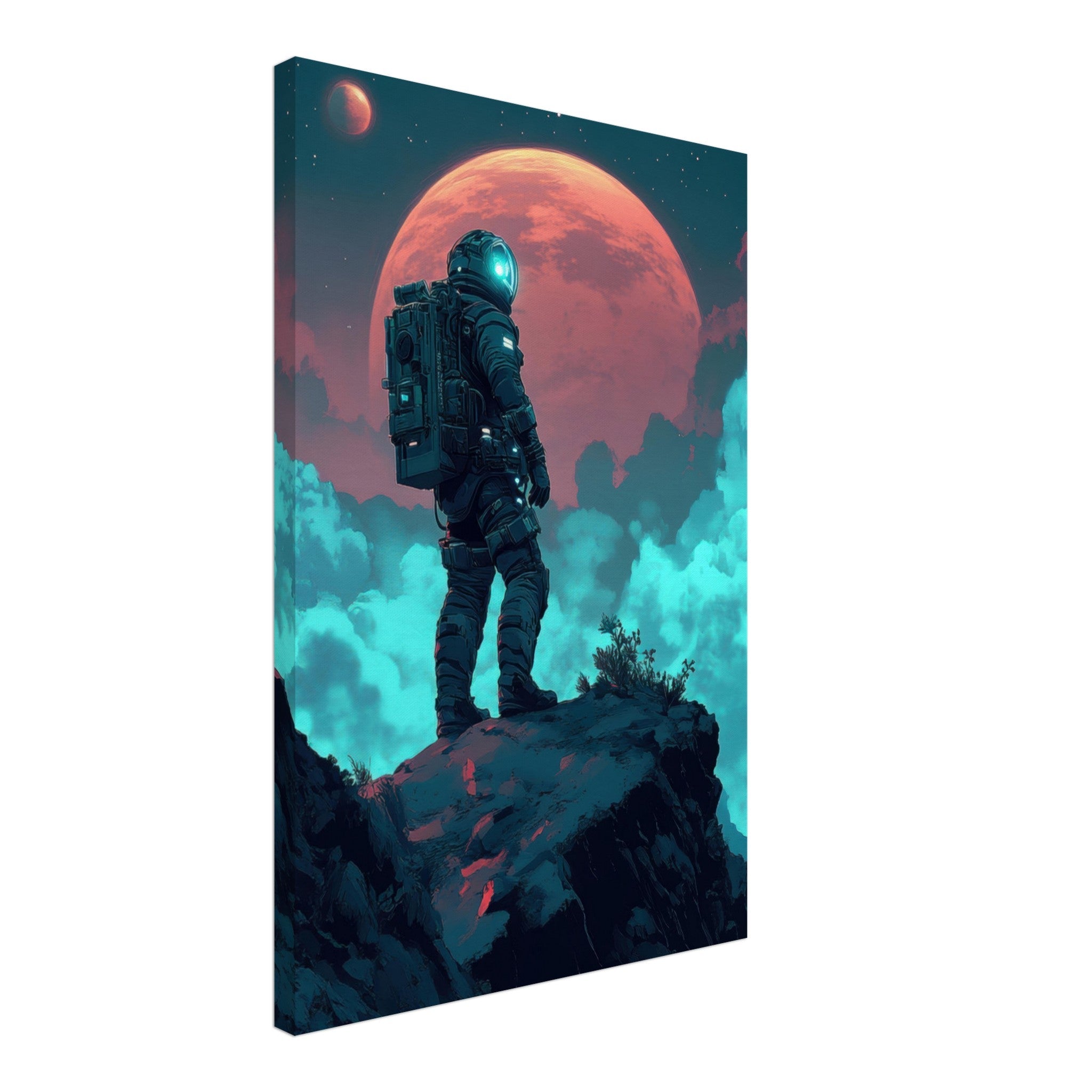Canvas Portrait - Galactic Explorer in Alien Desert A lone strong 3 - Shop Ai Art WebShop - Digital Art online Store