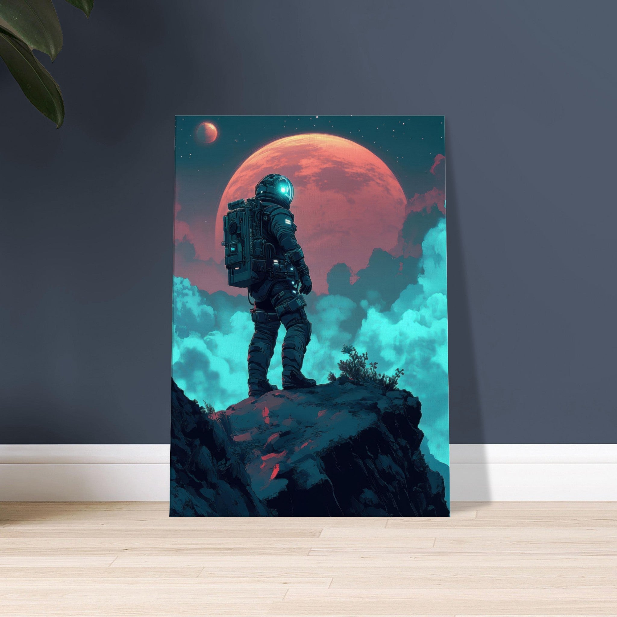 Canvas Portrait - Galactic Explorer in Alien Desert A lone strong 3 - Shop Ai Art WebShop - Digital Art online Store