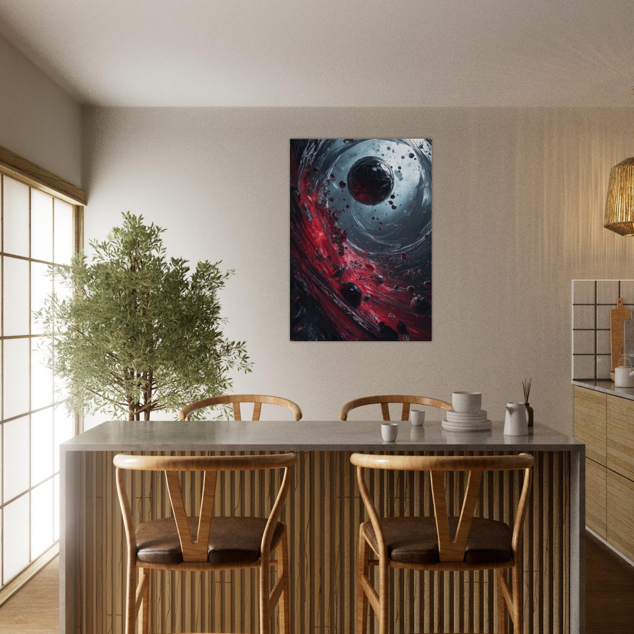Canvas Portrait - Gravitys Collapse A violent implosion of fragment 6 - Shop Ai Art WebShop - Digital Art online Store
