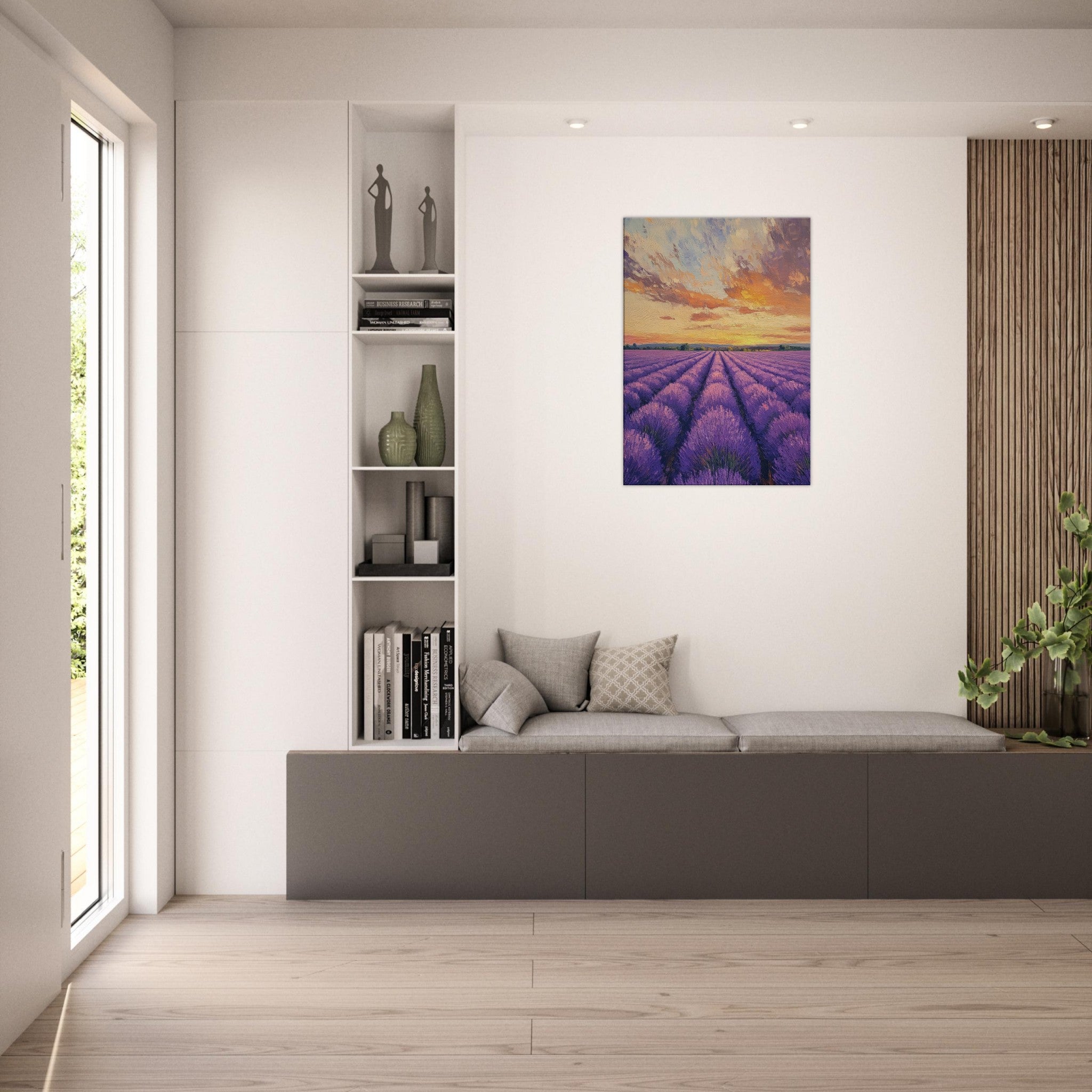Canvas Portrait - Lavender Fields at Sunset A mesmerizing view - Shop Ai Art WebShop - Digital Art online Store