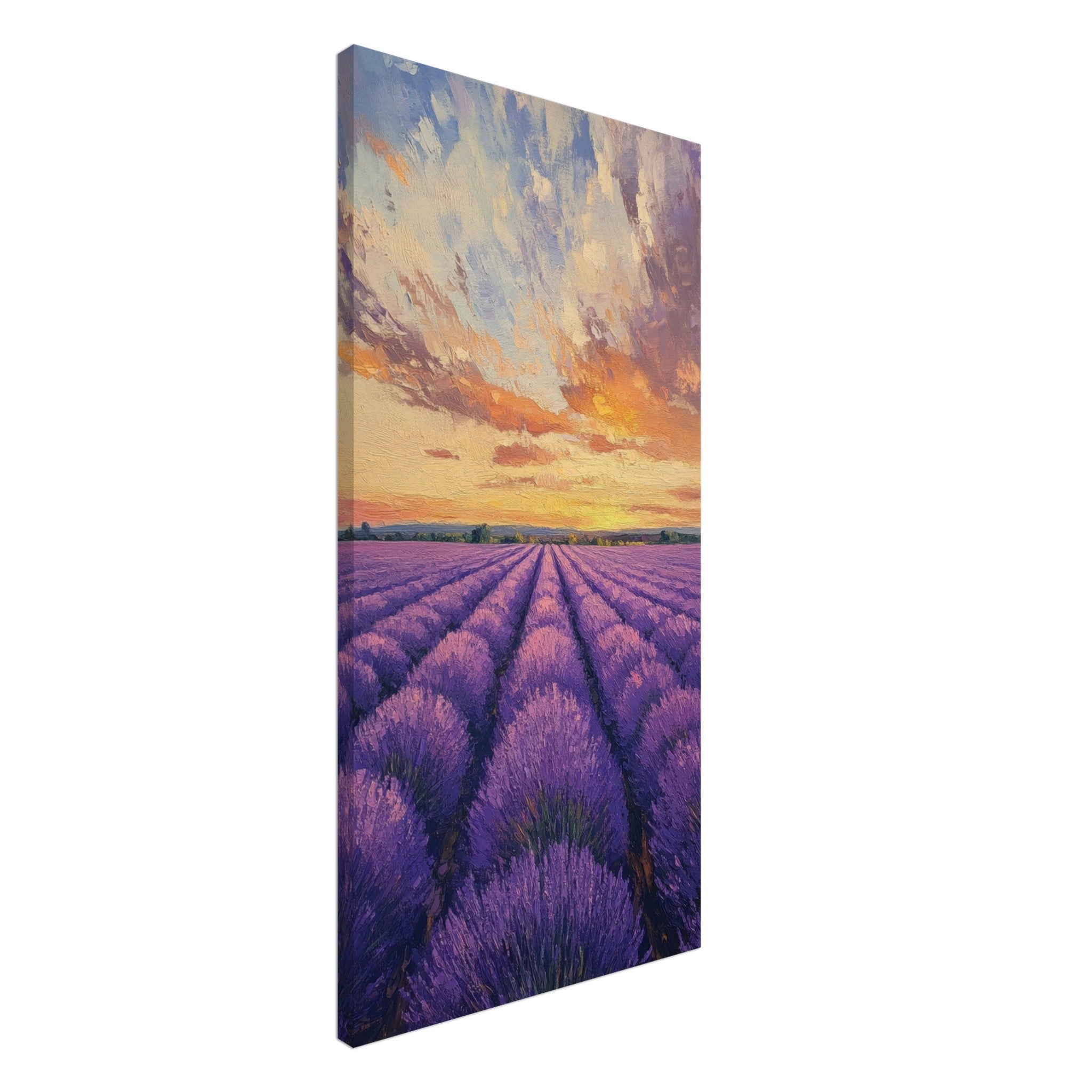Canvas Portrait - Lavender Fields at Sunset A mesmerizing view - Shop Ai Art WebShop - Digital Art online Store