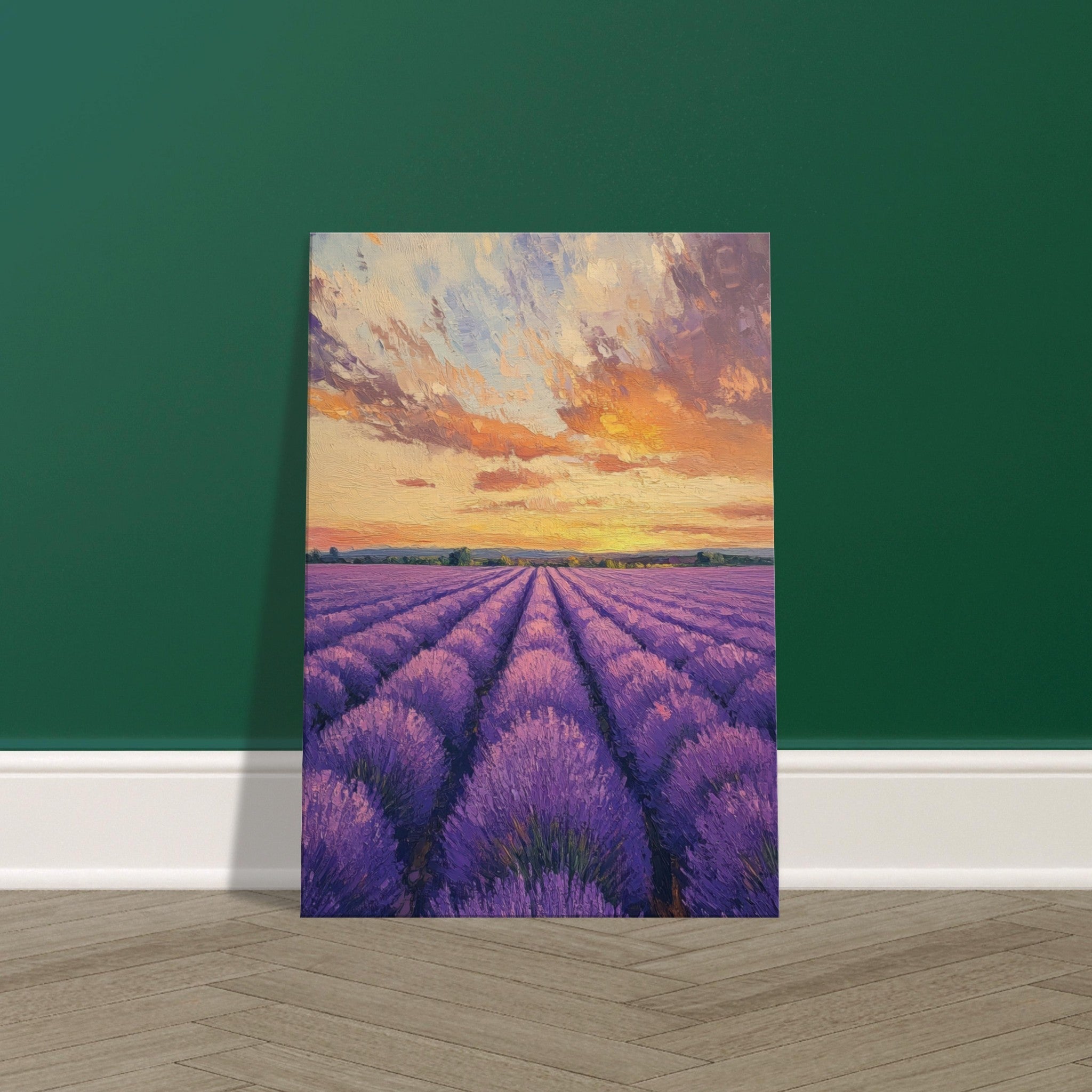 Canvas Portrait - Lavender Fields at Sunset A mesmerizing view - Shop Ai Art WebShop - Digital Art online Store