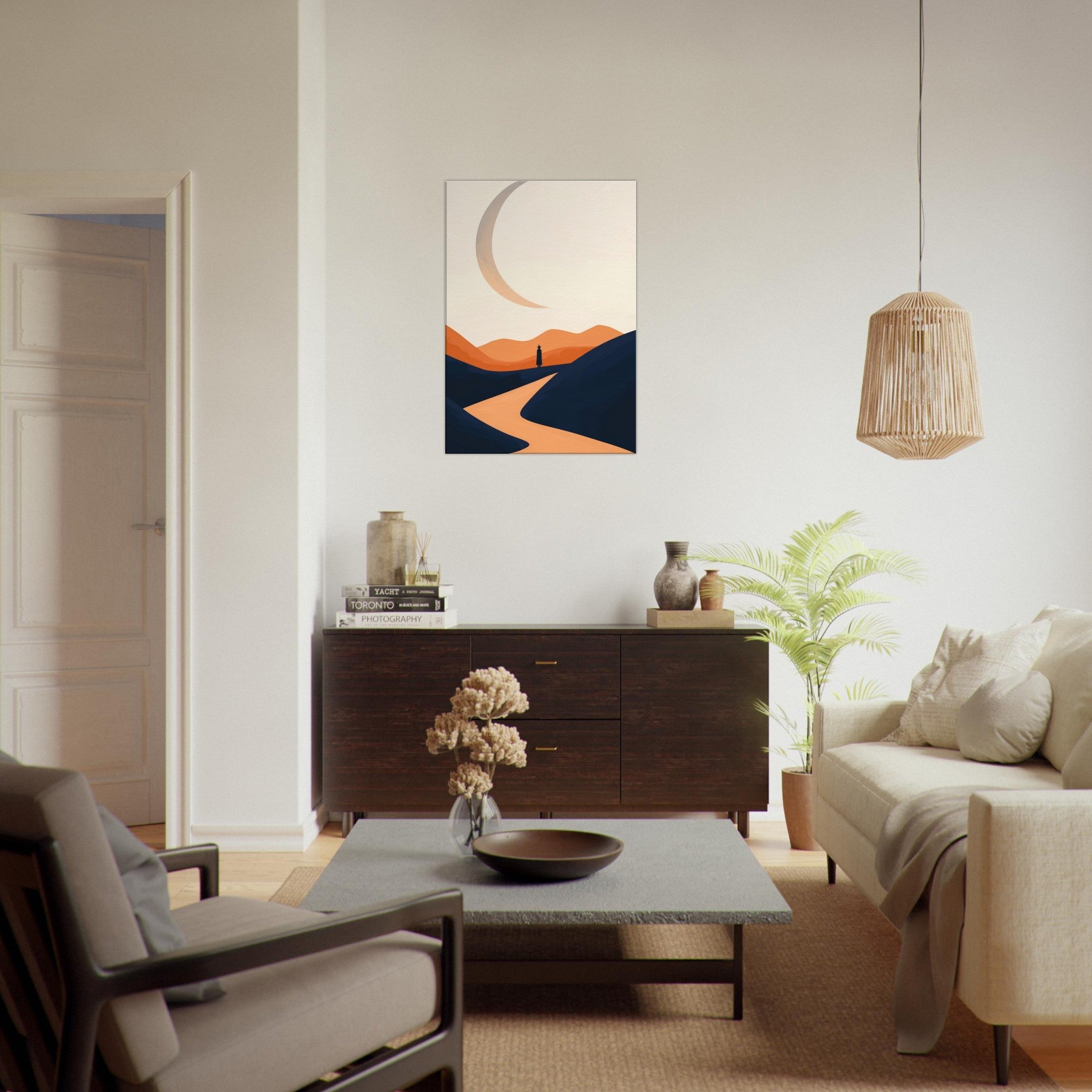 Canvas Portrait - Minimalist Magical Landscape A sleek minimalist 4 - Shop Ai Art WebShop - Digital Art online Store