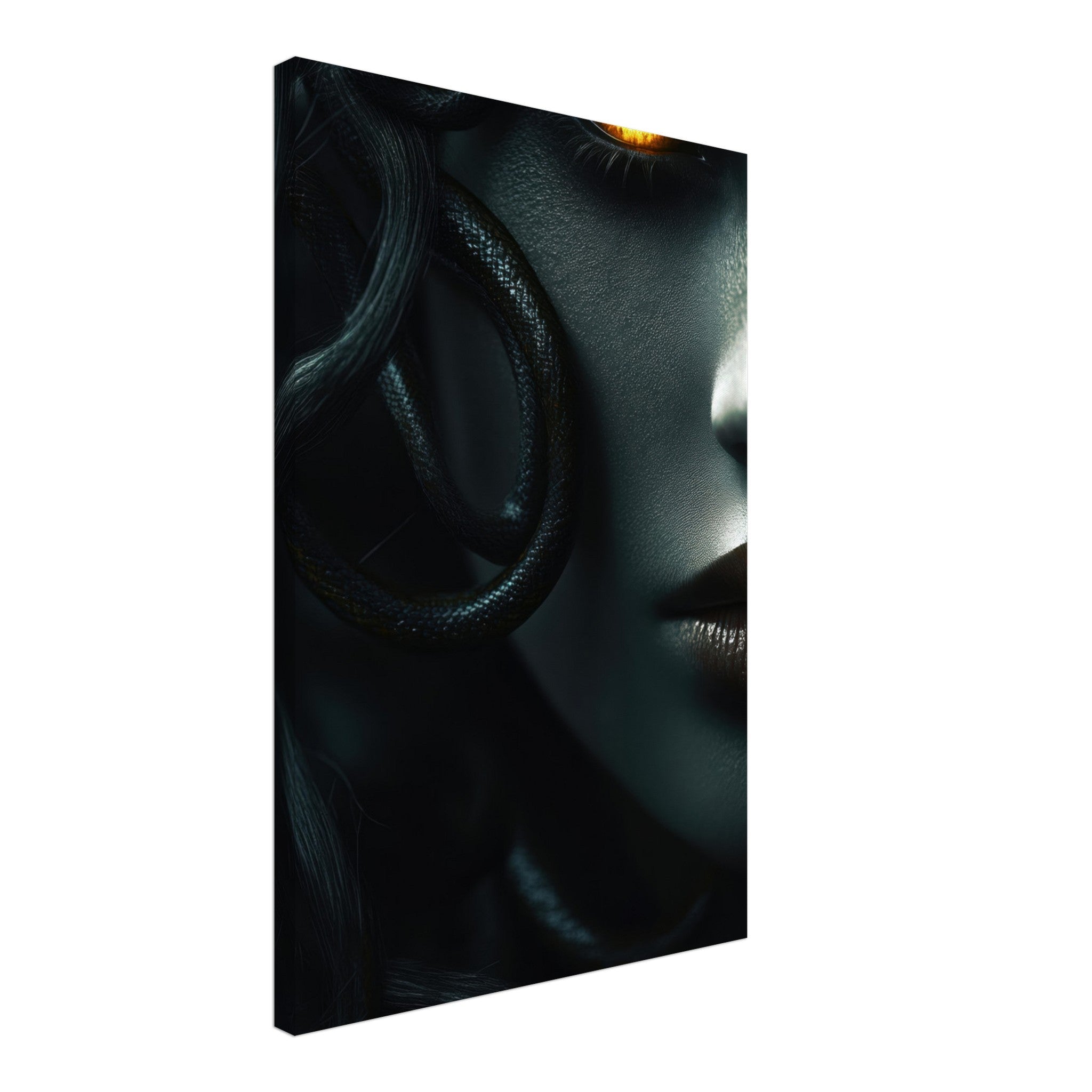 Canvas Portrait - Minimalist Medusas Gaze Minimalism Tight - Focus - Shop Ai Art WebShop - Digital Art online Store