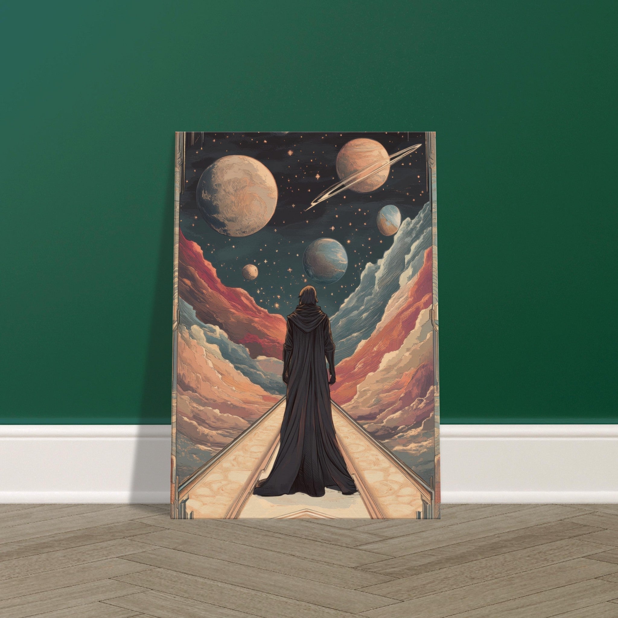 Canvas Portrait - The Astral Voyager An Art Nouveau poster 2 - Shop Ai Art WebShop - Digital Art online Store