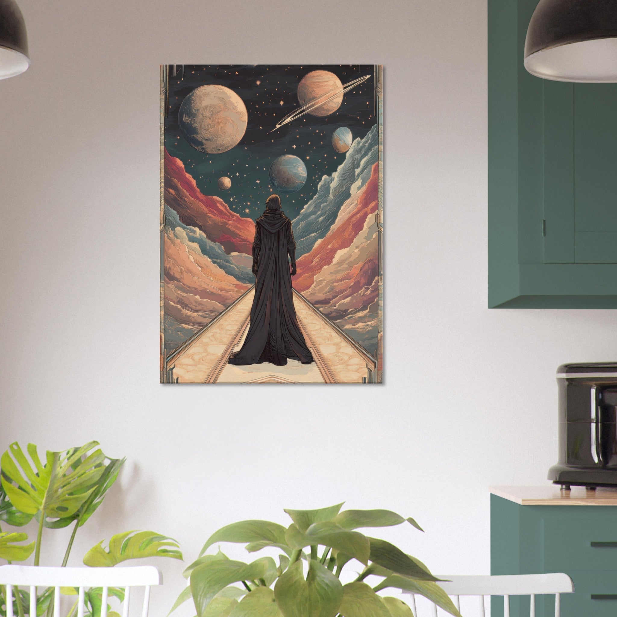Canvas Portrait - The Astral Voyager An Art Nouveau poster 2 - Shop Ai Art WebShop - Digital Art online Store