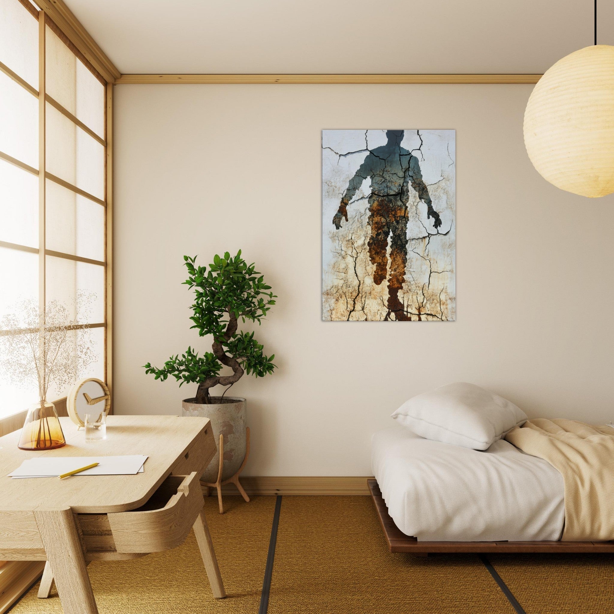 Canvas Portrait - The Erosion of Thought Layers of cracked peeling 3 - Shop Ai Art WebShop - Digital Art online Store