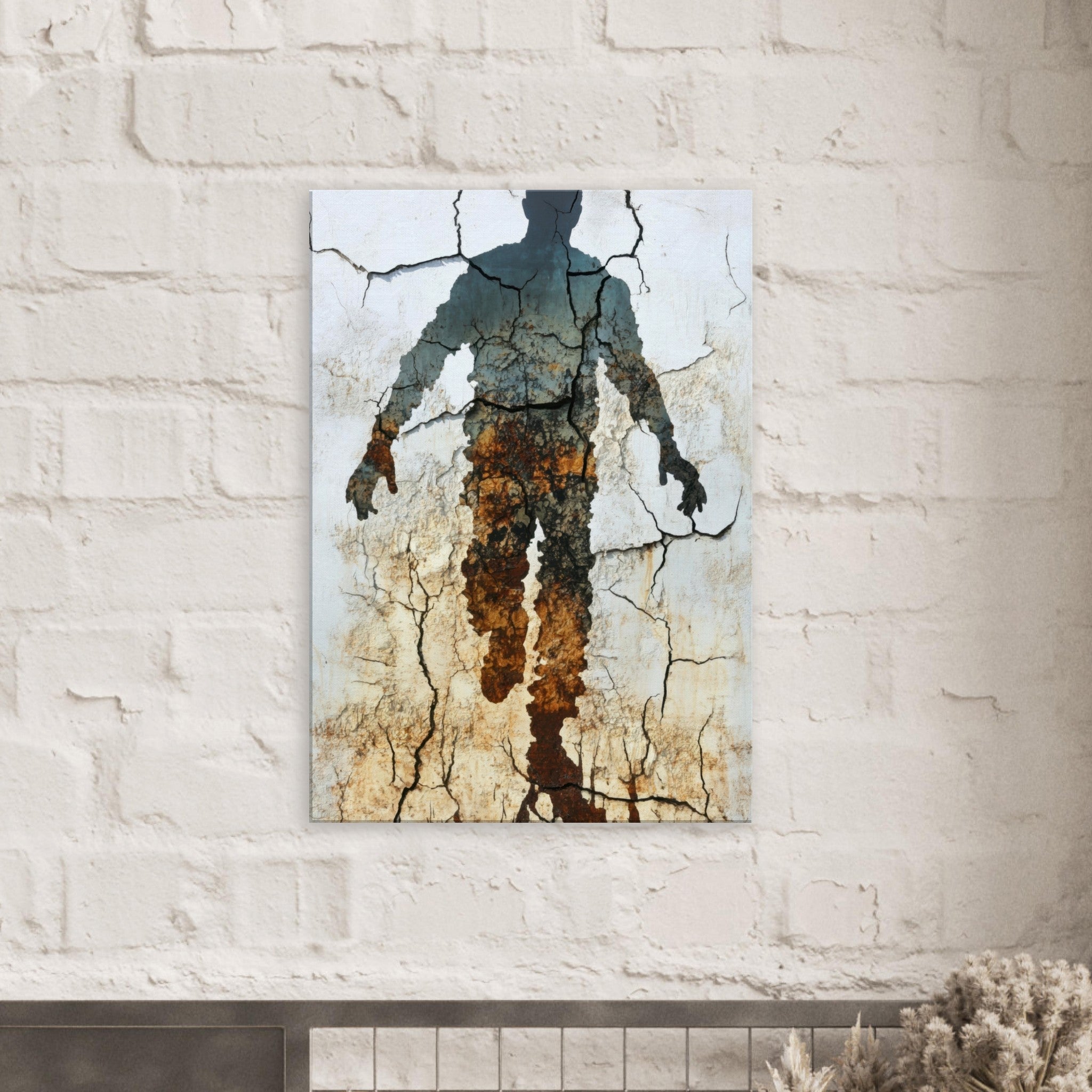 Canvas Portrait - The Erosion of Thought Layers of cracked peeling 3 - Shop Ai Art WebShop - Digital Art online Store