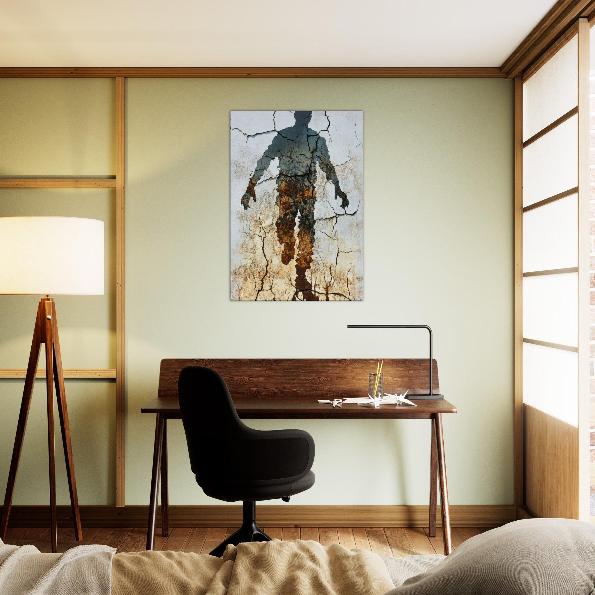 Canvas Portrait - The Erosion of Thought Layers of cracked peeling 3 - Shop Ai Art WebShop - Digital Art online Store