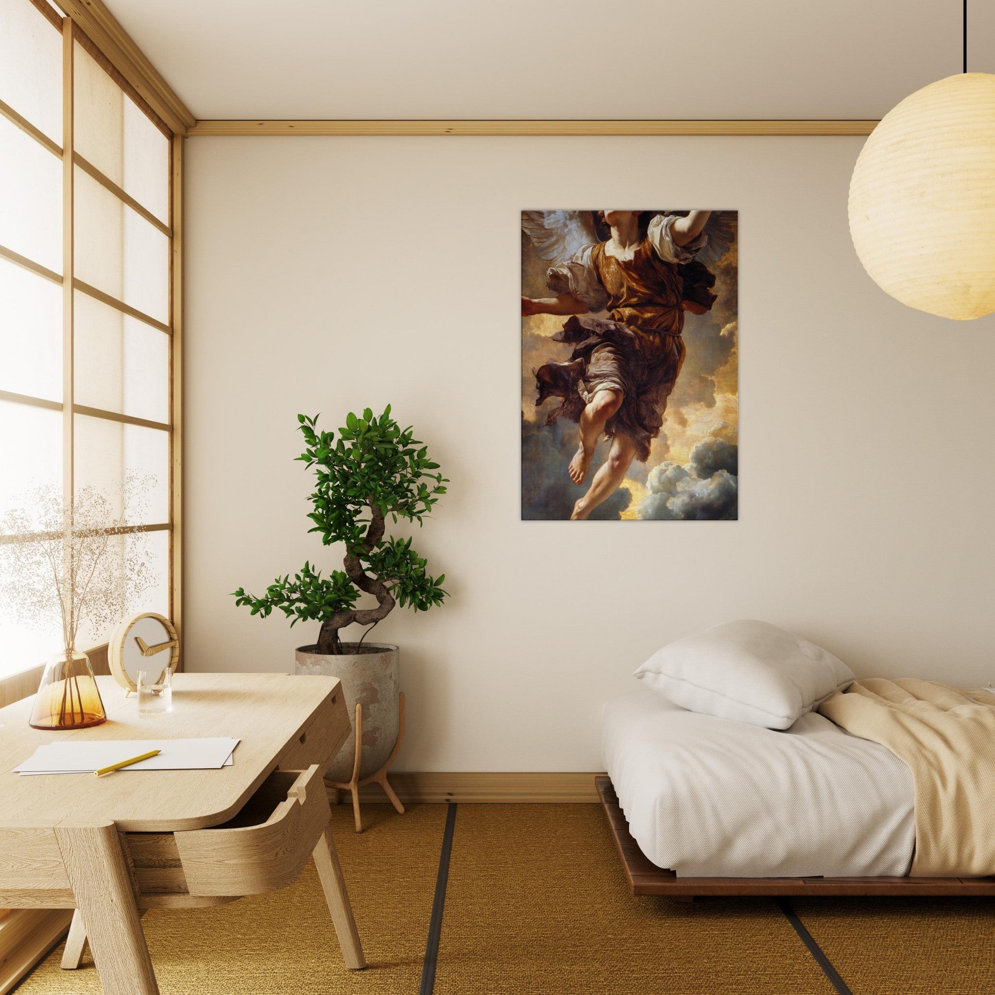Canvas Portrait - The Fallen Angels Descent Baroque Mythological 2 - Shop Ai Art WebShop - Digital Art online Store