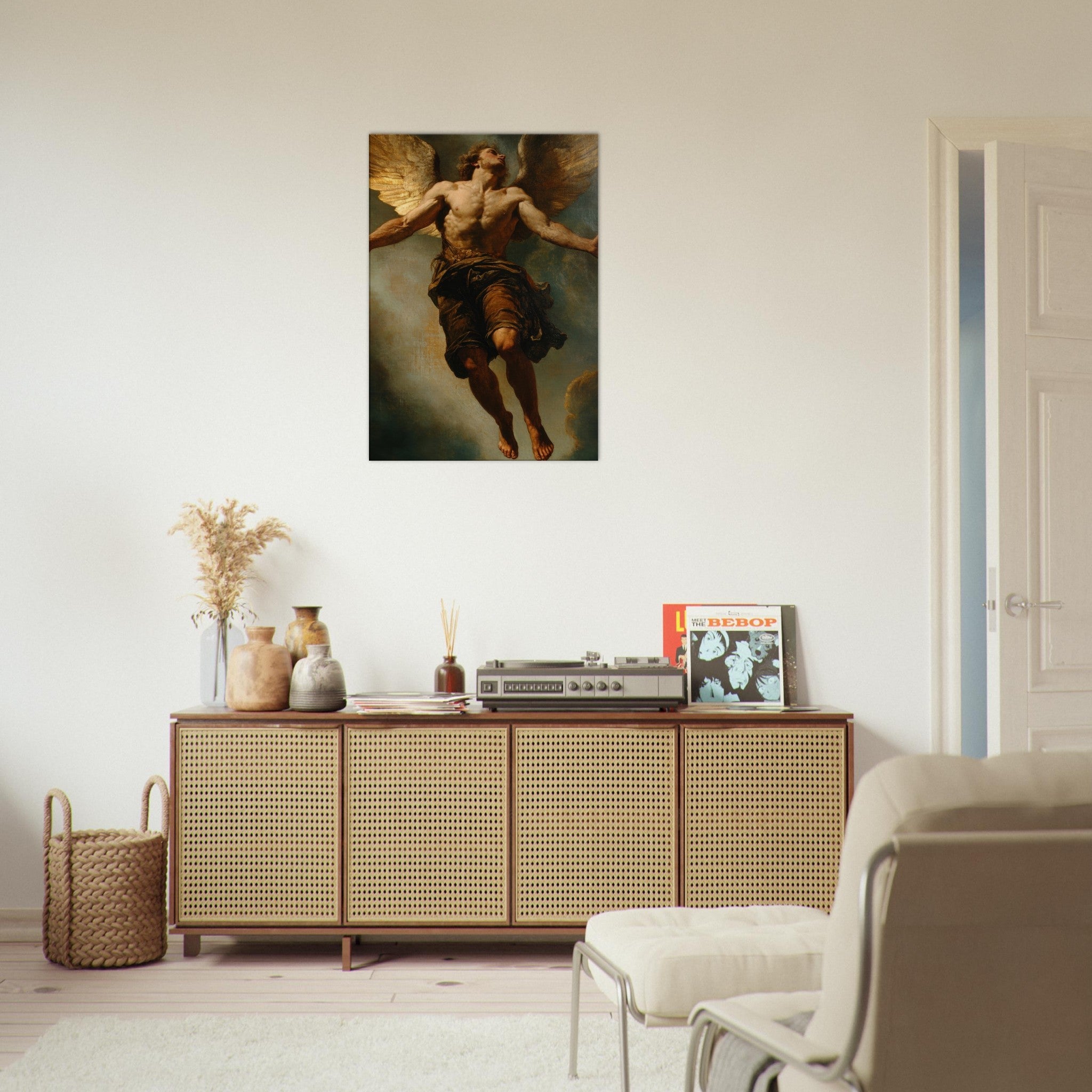Canvas Portrait - The Fallen Angels Descent Baroque Mythological 3 - Shop Ai Art WebShop - Digital Art online Store