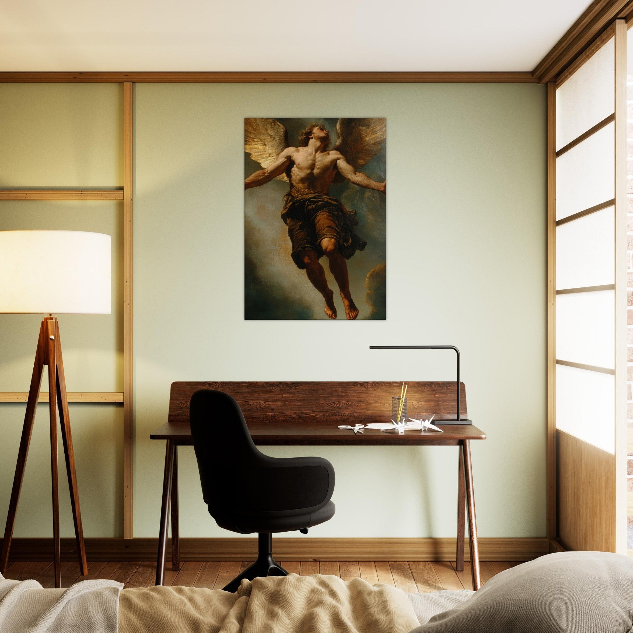 Canvas Portrait - The Fallen Angels Descent Baroque Mythological 3 - Shop Ai Art WebShop - Digital Art online Store