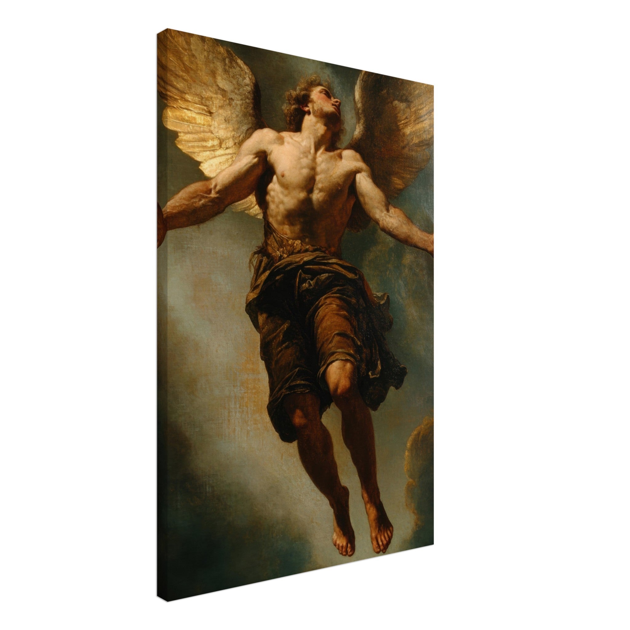 Canvas Portrait - The Fallen Angels Descent Baroque Mythological 3 - Shop Ai Art WebShop - Digital Art online Store