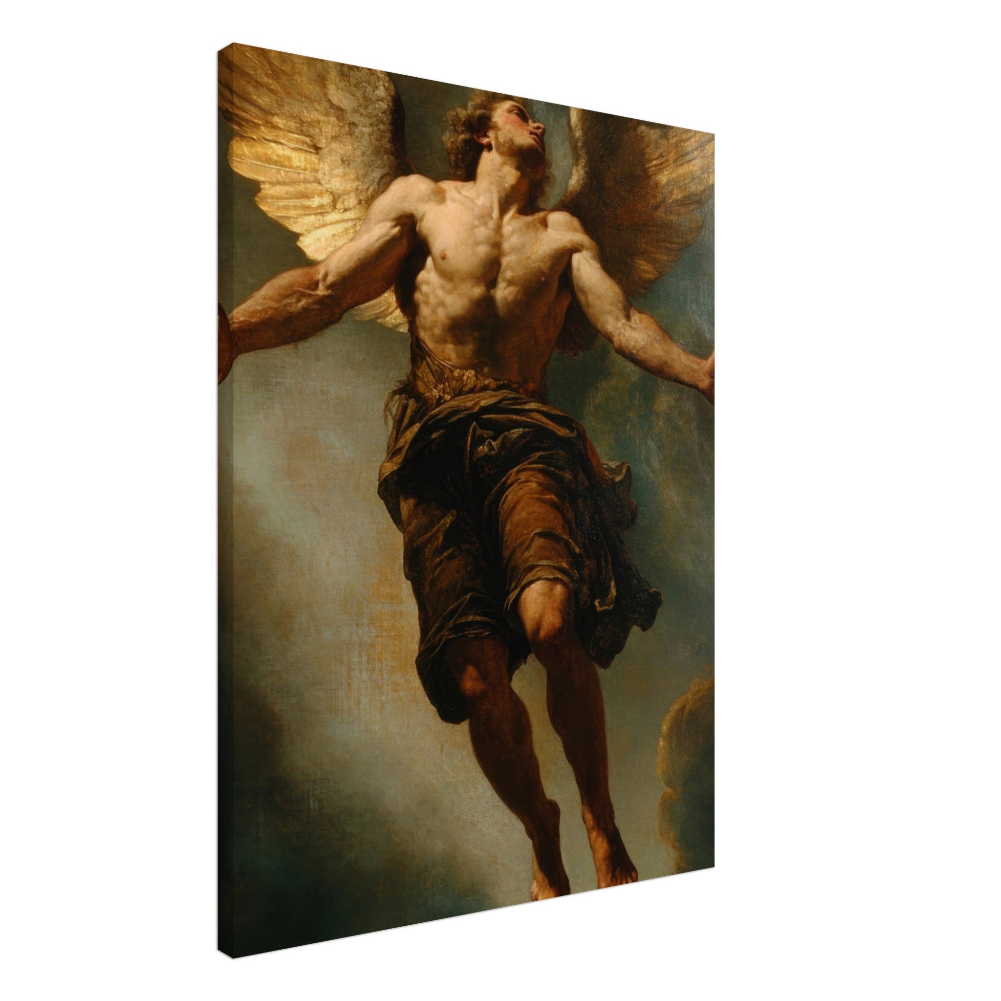 Canvas Portrait - The Fallen Angels Descent Baroque Mythological 3 - Shop Ai Art WebShop - Digital Art online Store