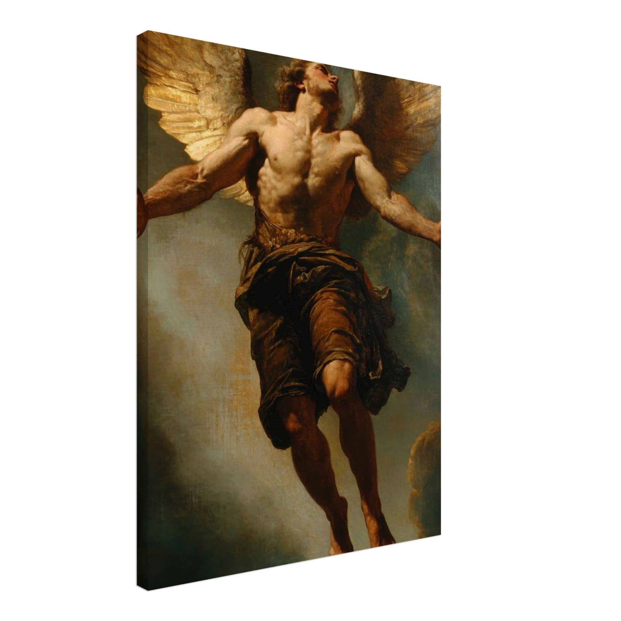 Canvas Portrait - The Fallen Angels Descent Baroque Mythological 3 - Shop Ai Art WebShop - Digital Art online Store