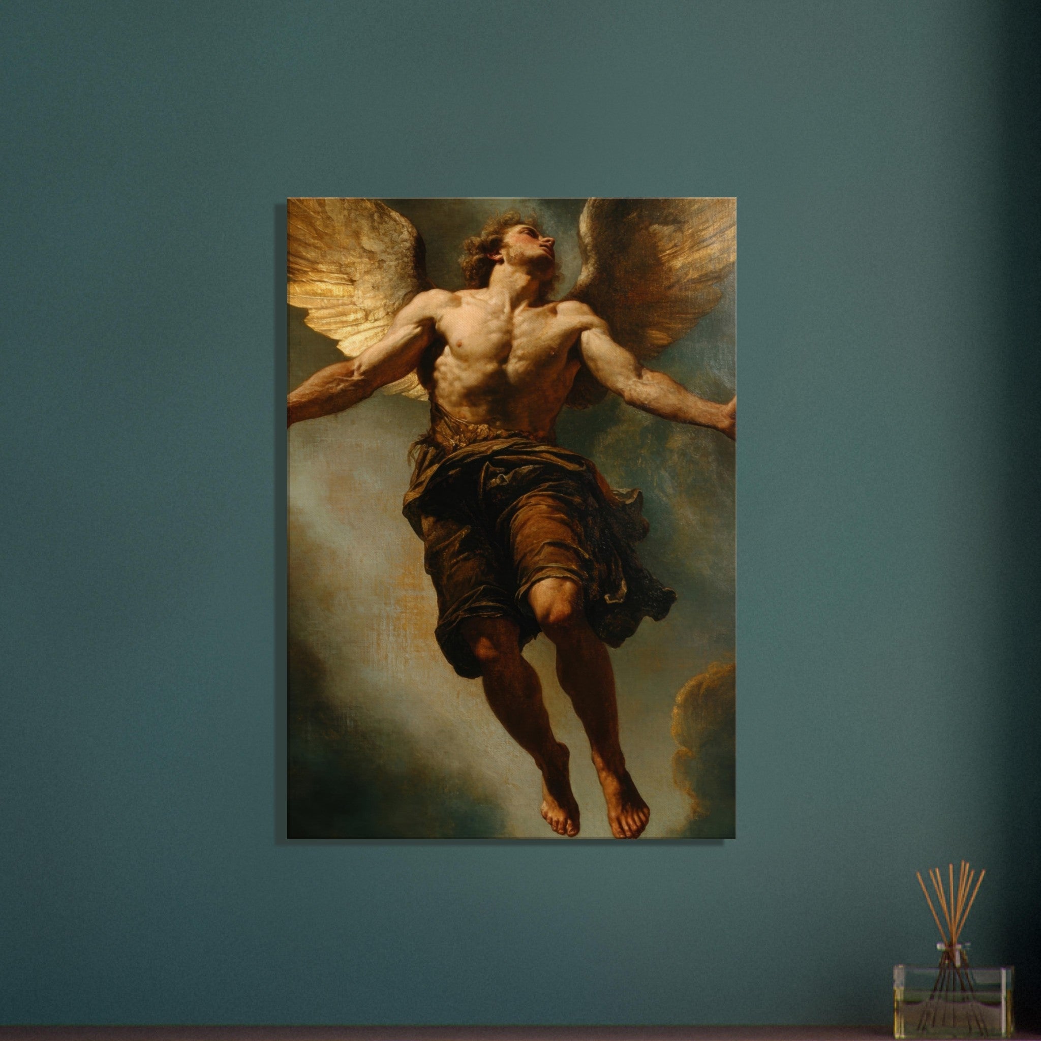 Canvas Portrait - The Fallen Angels Descent Baroque Mythological 3 - Shop Ai Art WebShop - Digital Art online Store