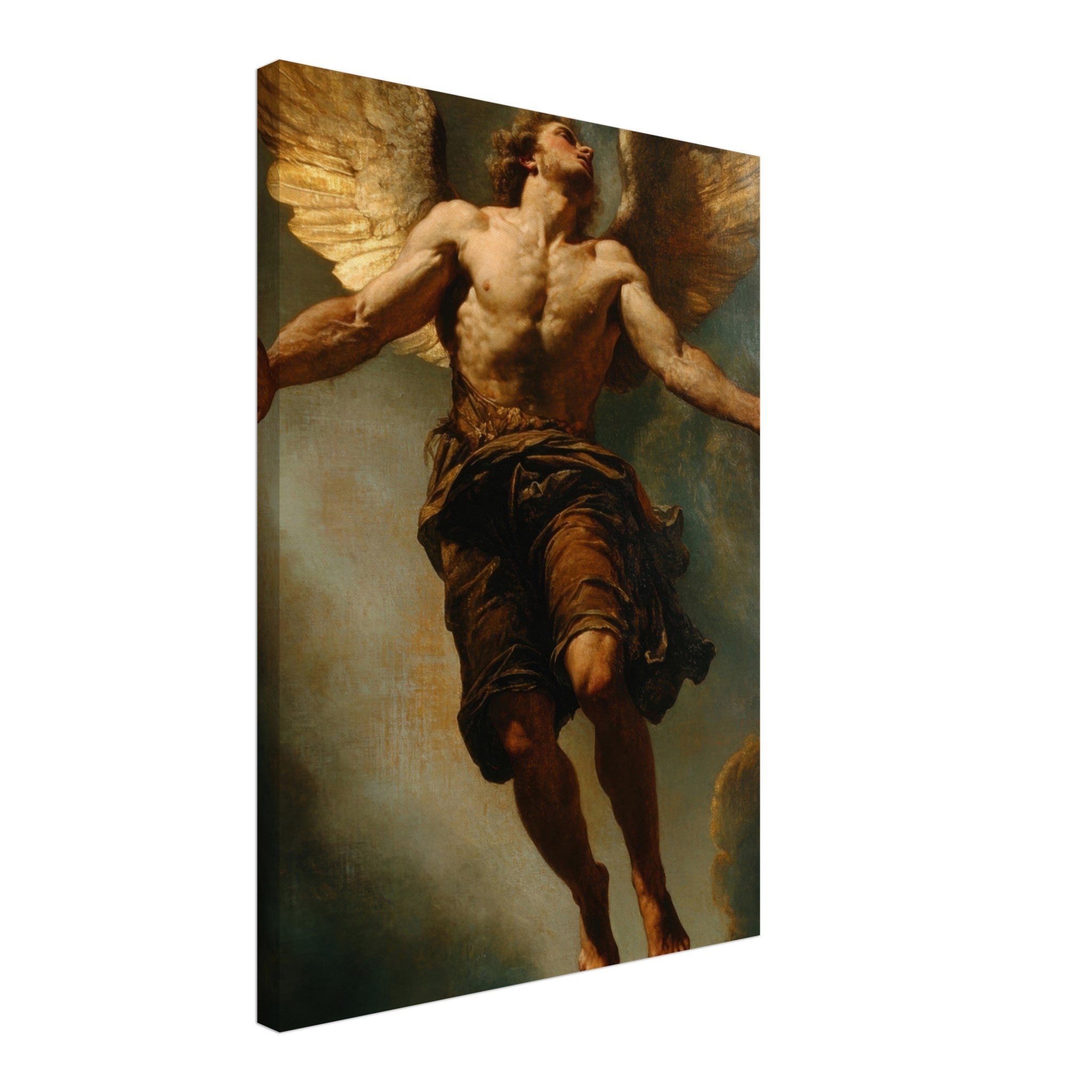 Canvas Portrait - The Fallen Angels Descent Baroque Mythological 3 - Shop Ai Art WebShop - Digital Art online Store