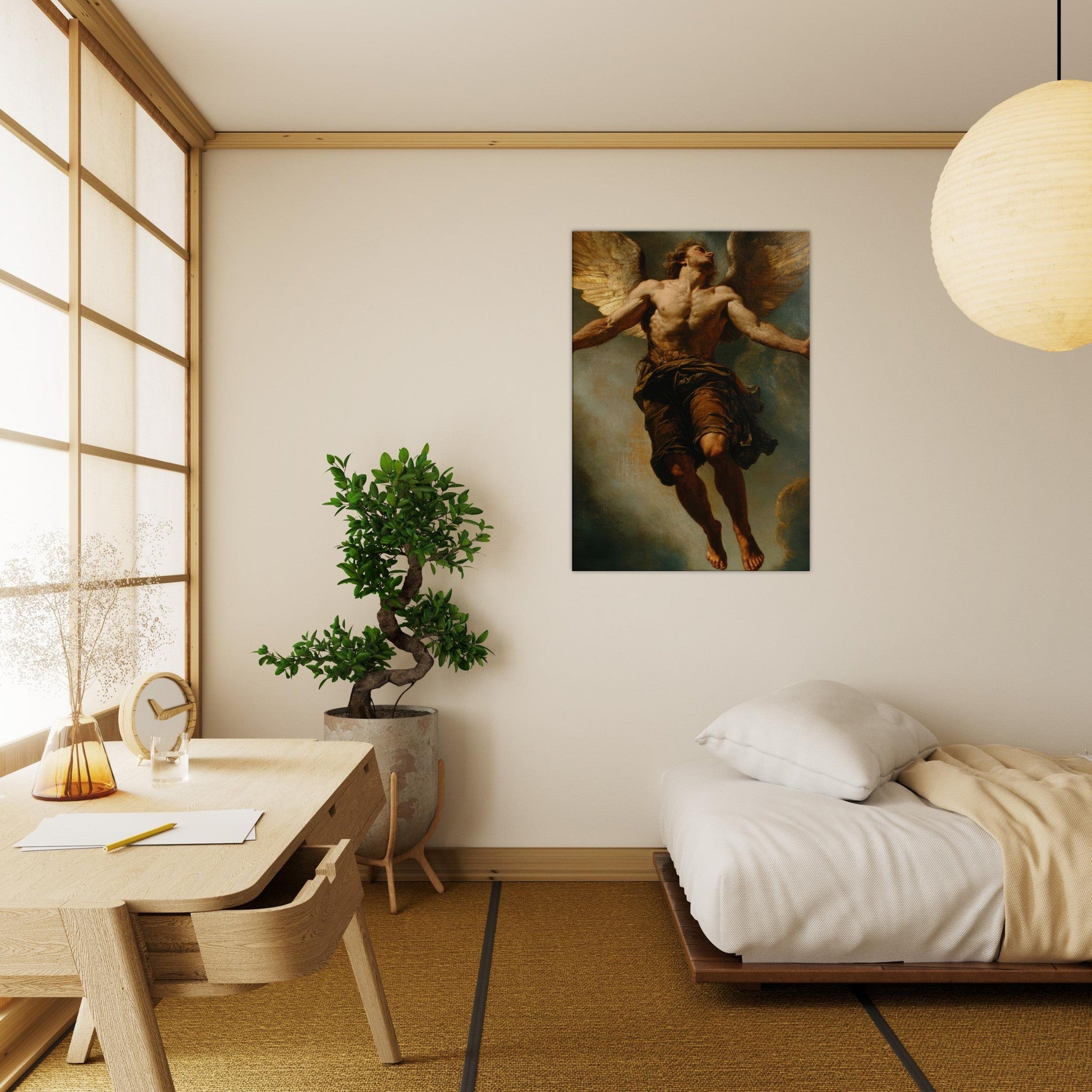 Canvas Portrait - The Fallen Angels Descent Baroque Mythological 3 - Shop Ai Art WebShop - Digital Art online Store