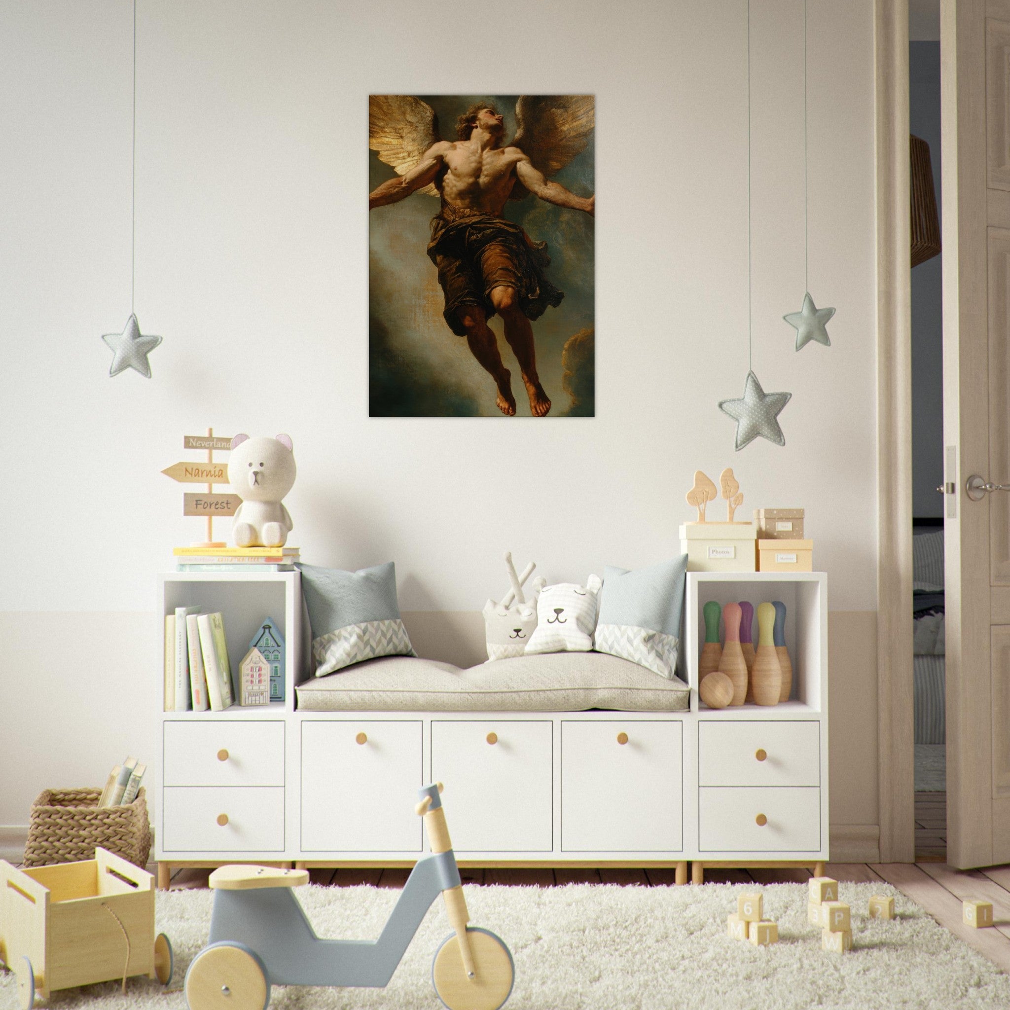 Canvas Portrait - The Fallen Angels Descent Baroque Mythological 3 - Shop Ai Art WebShop - Digital Art online Store
