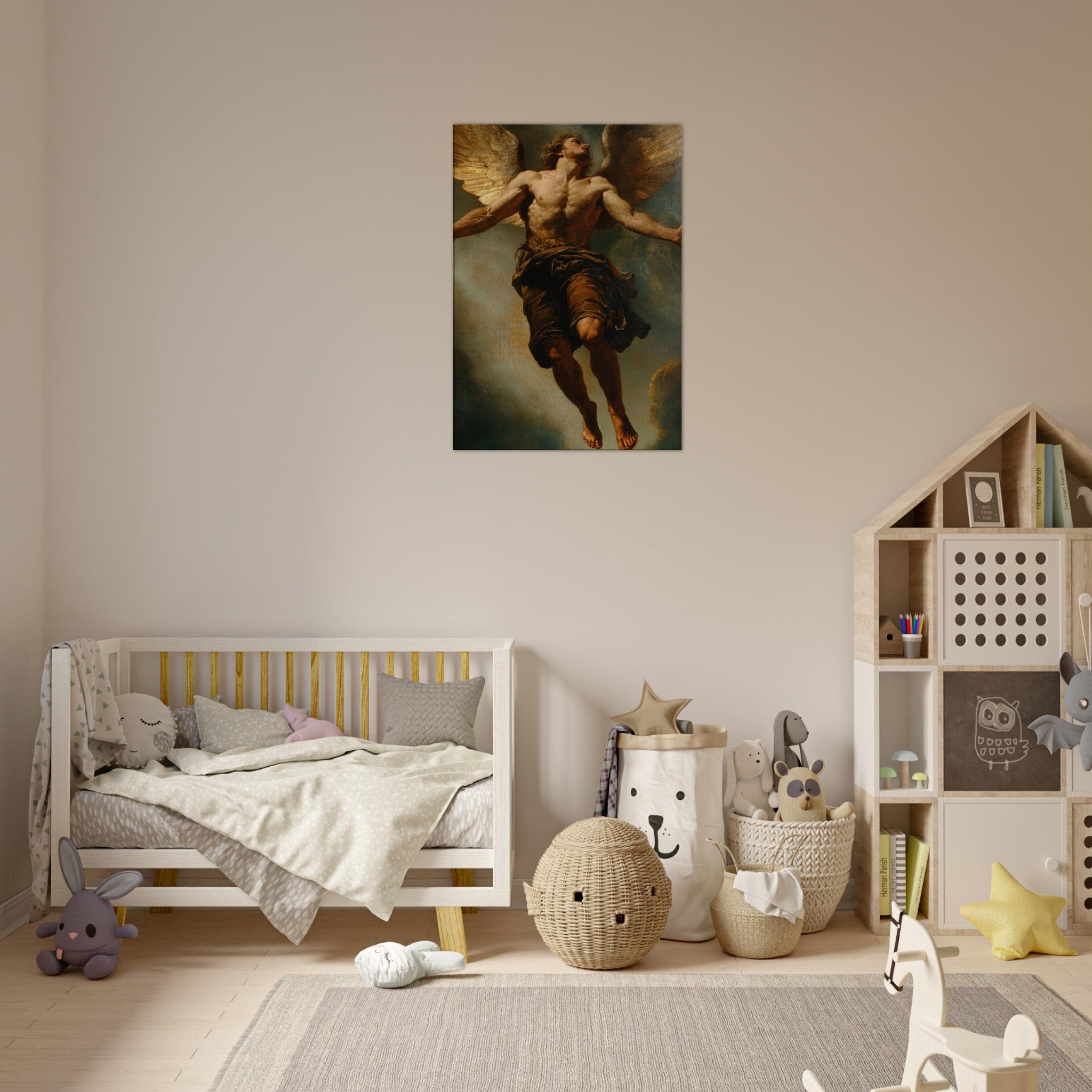 Canvas Portrait - The Fallen Angels Descent Baroque Mythological 3 - Shop Ai Art WebShop - Digital Art online Store