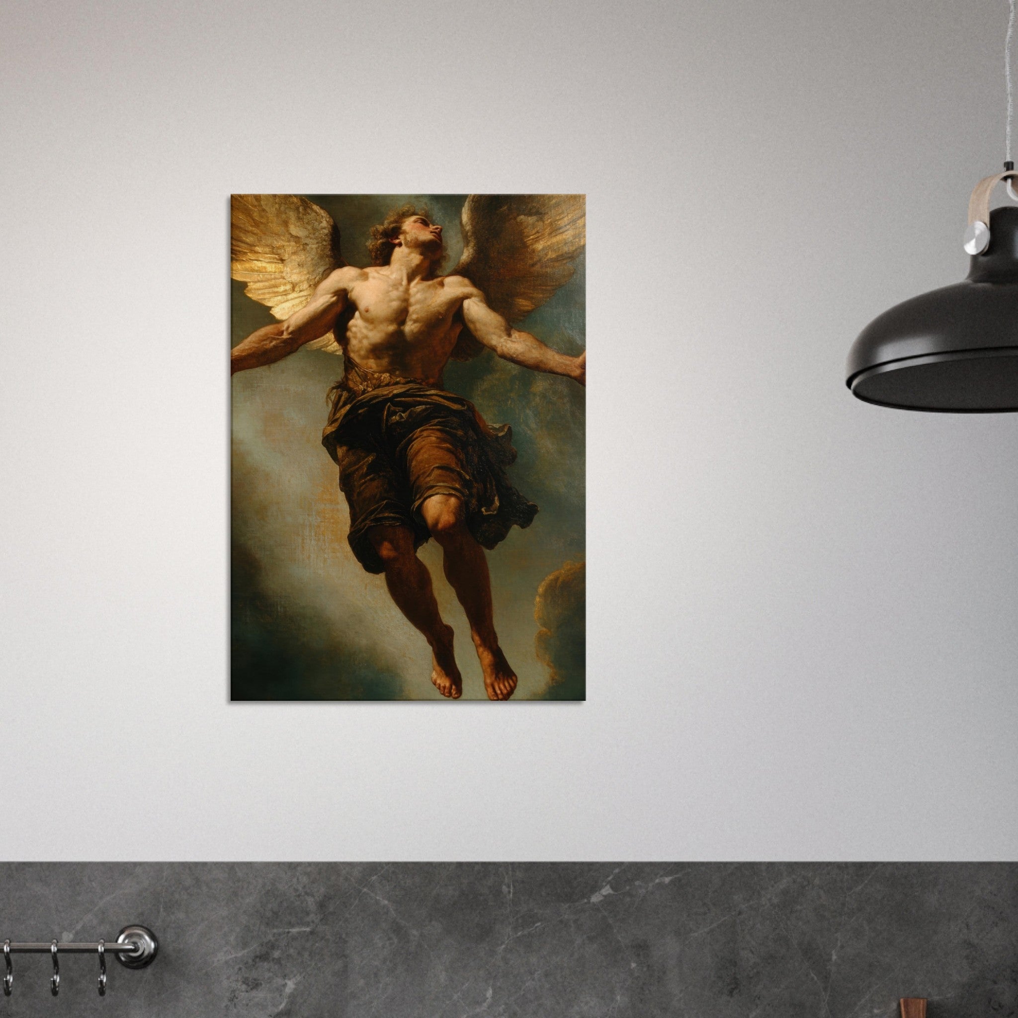 Canvas Portrait - The Fallen Angels Descent Baroque Mythological 3 - Shop Ai Art WebShop - Digital Art online Store