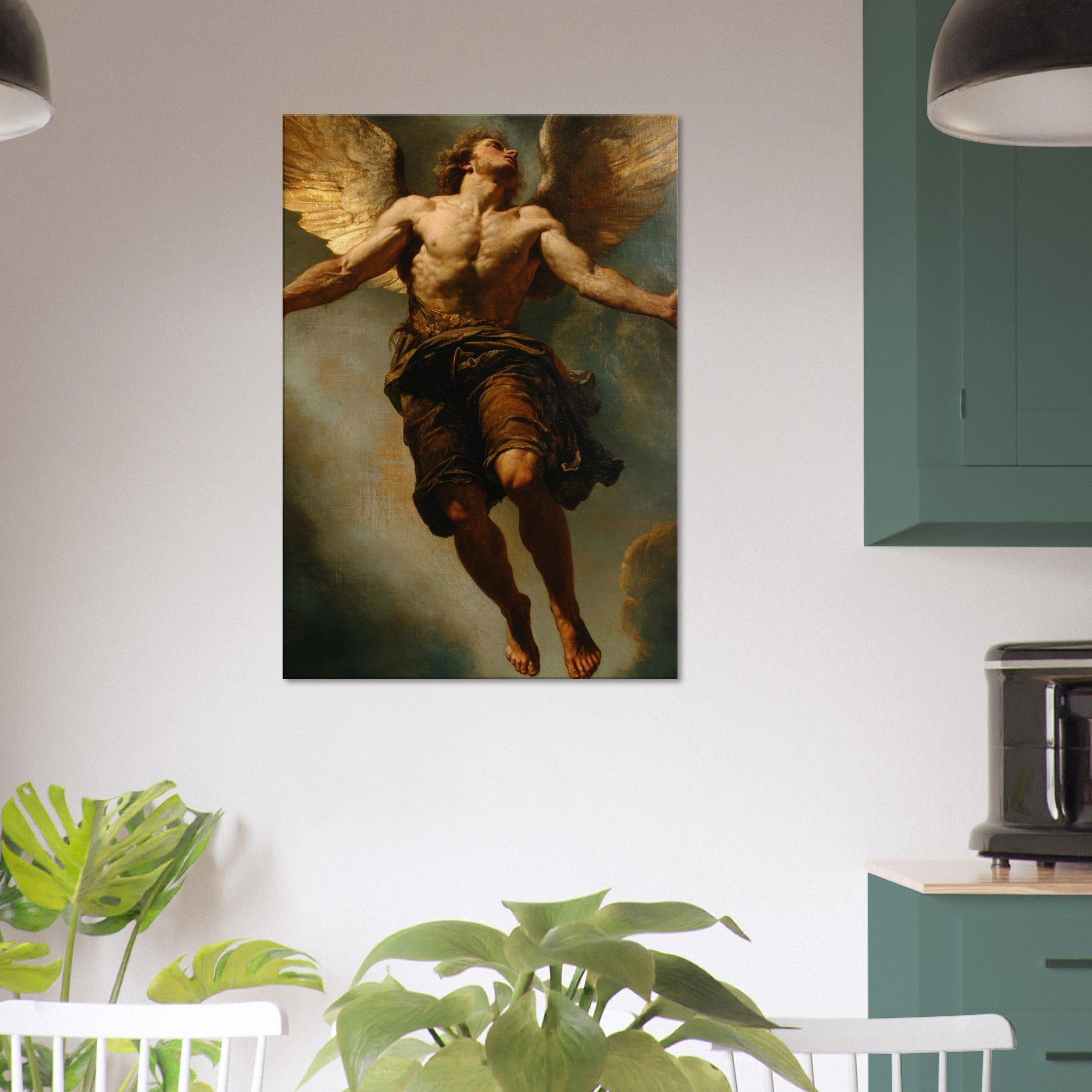 Canvas Portrait - The Fallen Angels Descent Baroque Mythological 3 - Shop Ai Art WebShop - Digital Art online Store