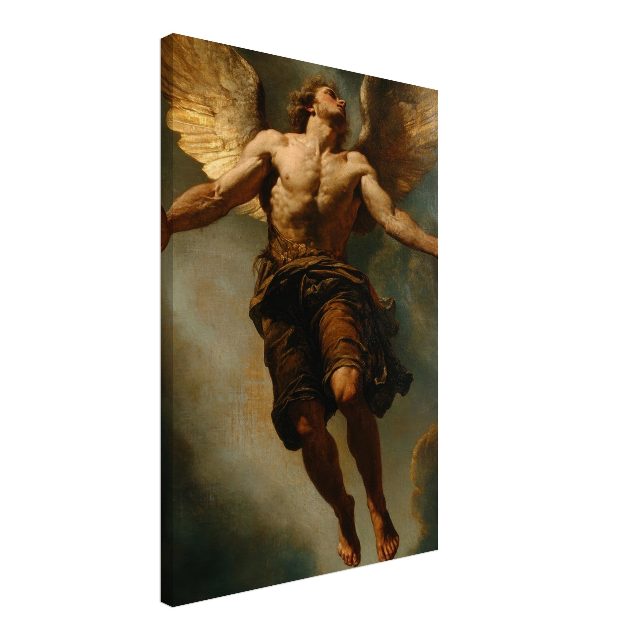 Canvas Portrait - The Fallen Angels Descent Baroque Mythological 3 - Shop Ai Art WebShop - Digital Art online Store