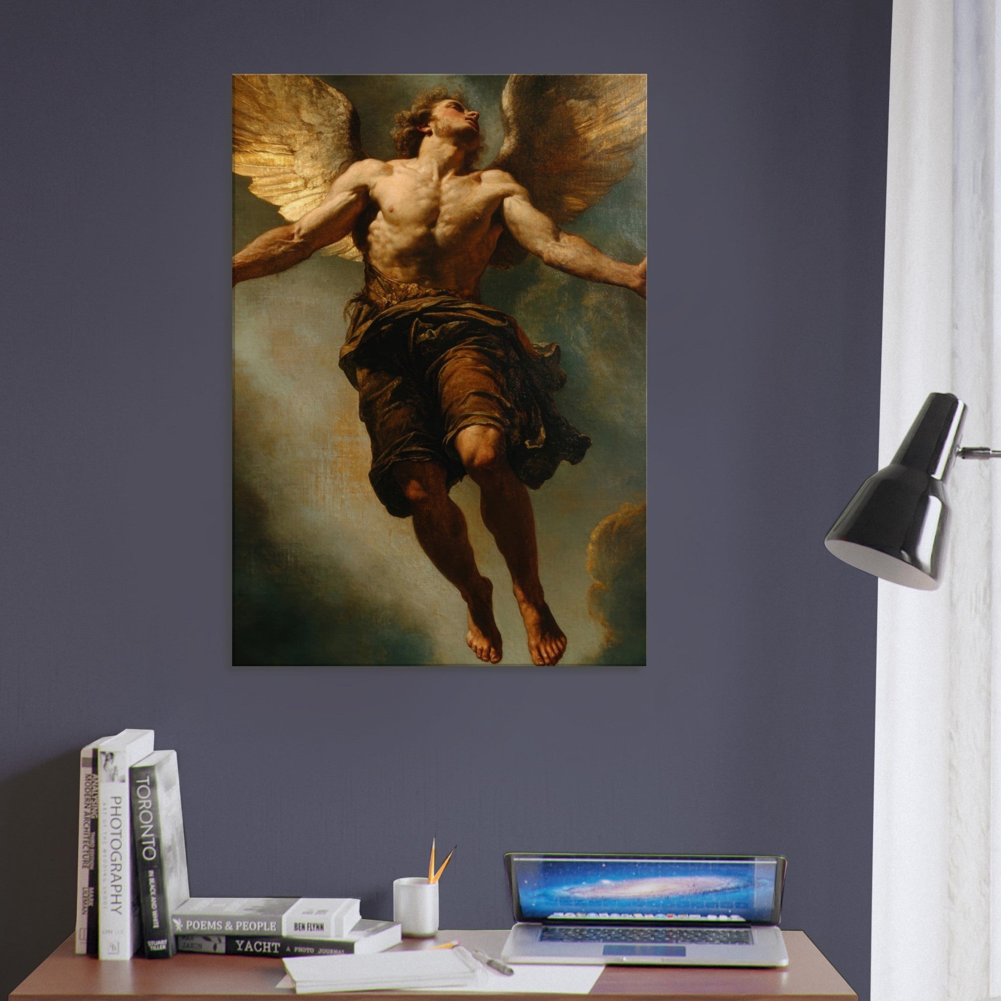 Canvas Portrait - The Fallen Angels Descent Baroque Mythological 3 - Shop Ai Art WebShop - Digital Art online Store